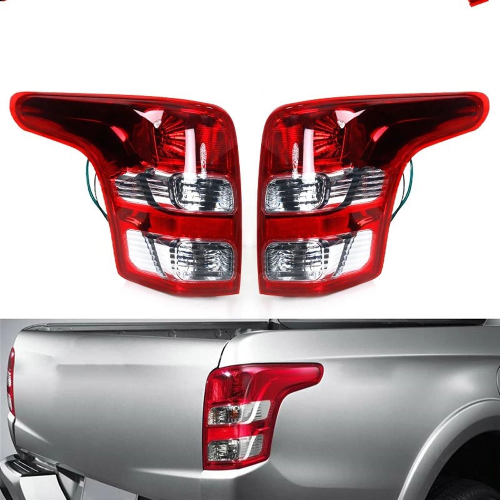 Fanale Posteriore Sinistro Per Mitsubishi L200 / Triton 2015-2017 – Sostitutivo 8330A943, In ABS Rosso, Con Luce Freno E Indicatore