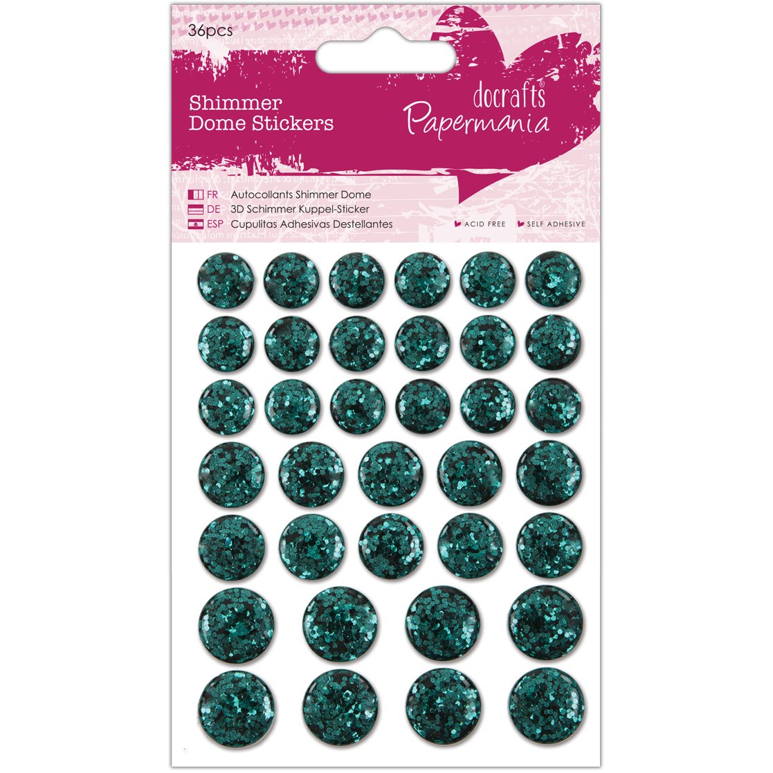 Docrafts Papermania Glitter Colour In Stickers – Toadstools (Pilz-Motive)