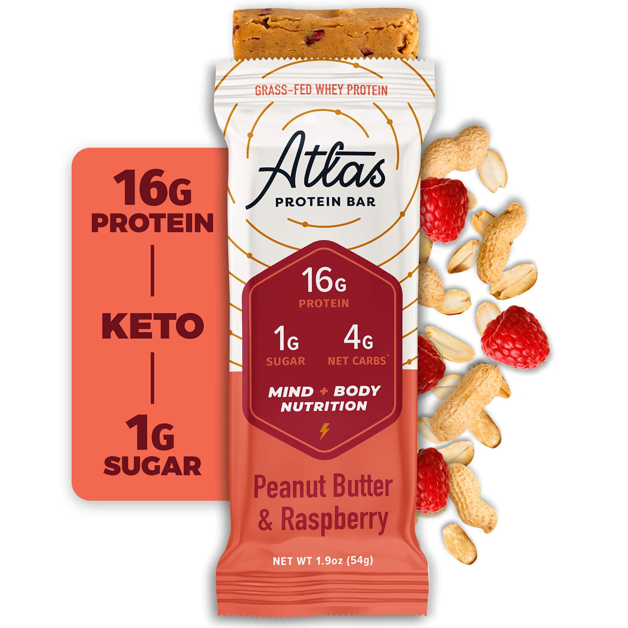 Atlas Protein Bar, Meal Replacement, KetoFriendly Snack, GrassFed
