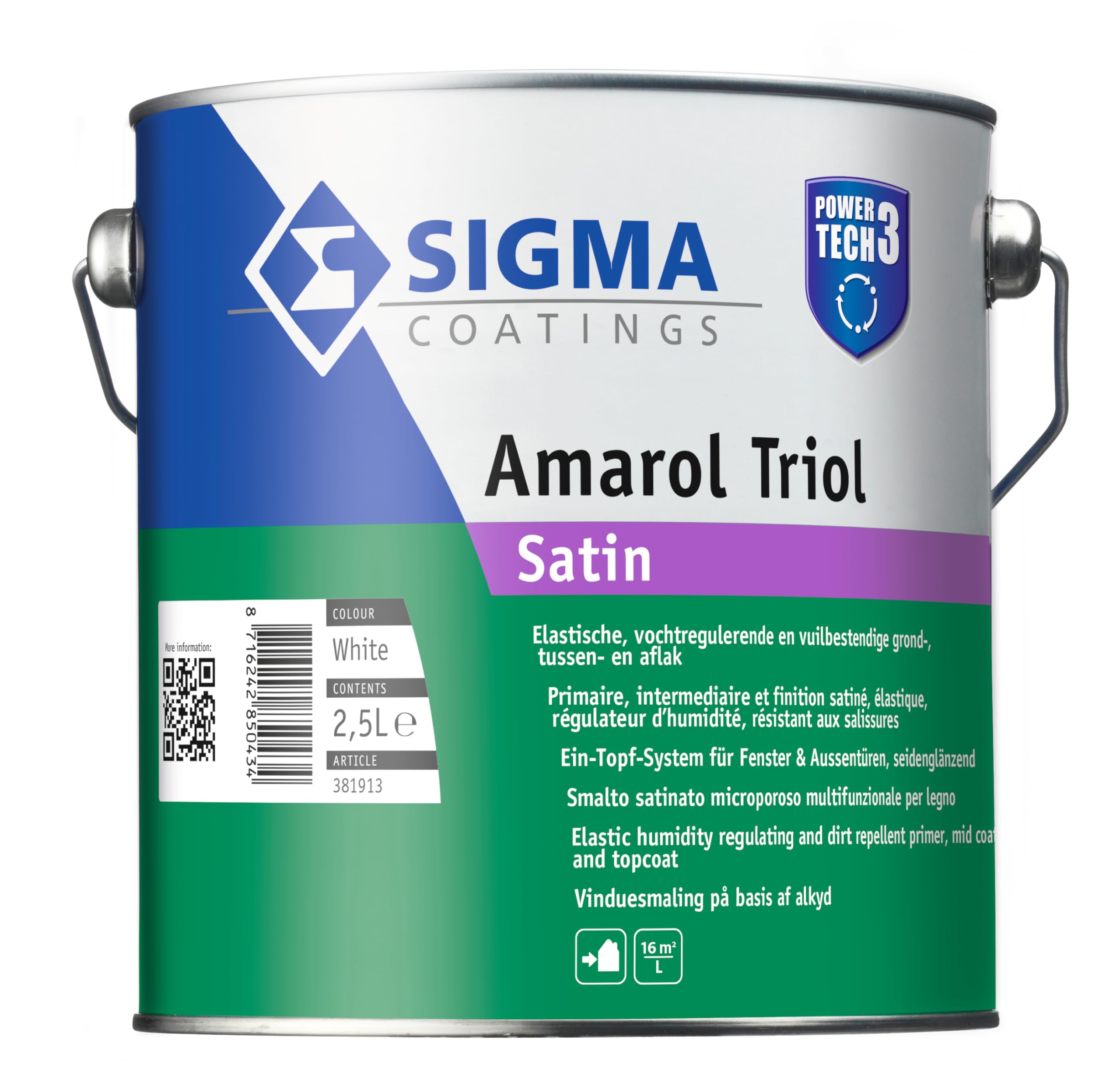 AMAROL TRIOL SatinPower Tech3 SMALTO SPECIFICO PER LEGNO (1 LT BIANCO)