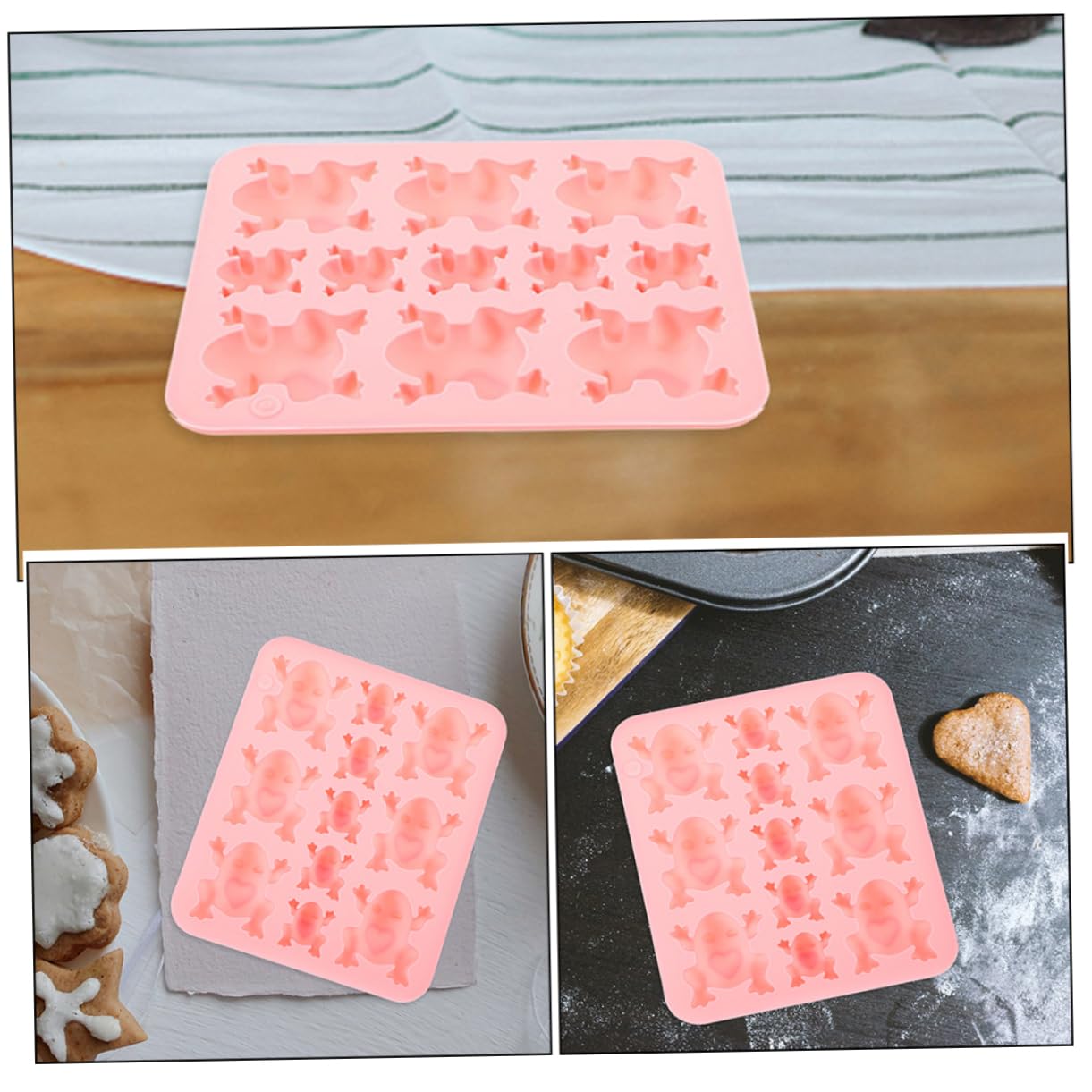 Lurrose 10piezas Molde Para Chocolate Forma De Rana Para Hornear Pasteles y Dulces Molde De Diseño Divertido Para Fiestas y Celebraciones