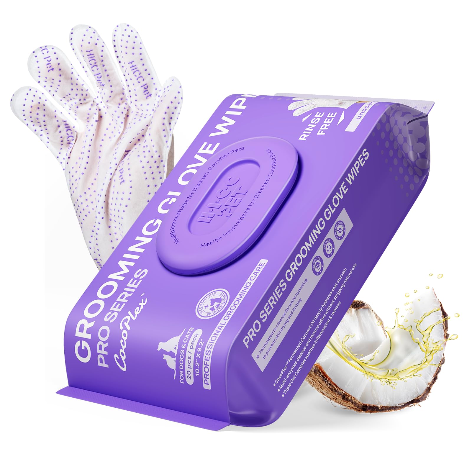 HICC PET Grooming Glove Wipes Pro Series