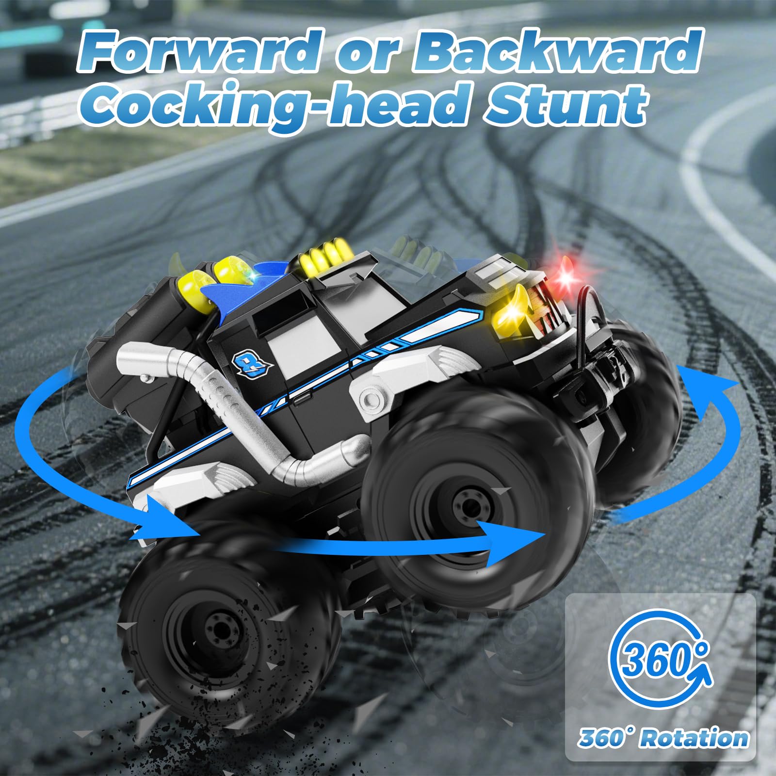 Dysaim Monster Jam Cars Giocattoli, auto radiocomandata anfibia, fuoristrada 4 x 4, 2,4 GHz Drift RC Car regalo per bambini 6 anni, RC Drift Car RC Drift Car per bambini 6 7 8 9 10 11 12 anni