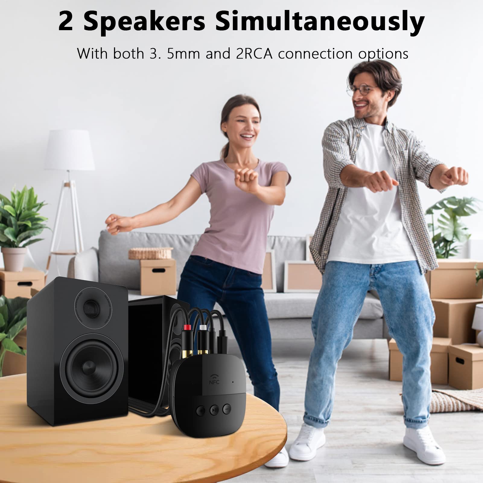 [Gen2]eppfun AK3056R Pro Ricevitore Bluetooth 5.2, Adattatore Audio Bluetooth per Impianto Stereo con NFC, USB, 3.5mm AUX/RCA, TF slot per sistema stereo in streaming di musica domestica
