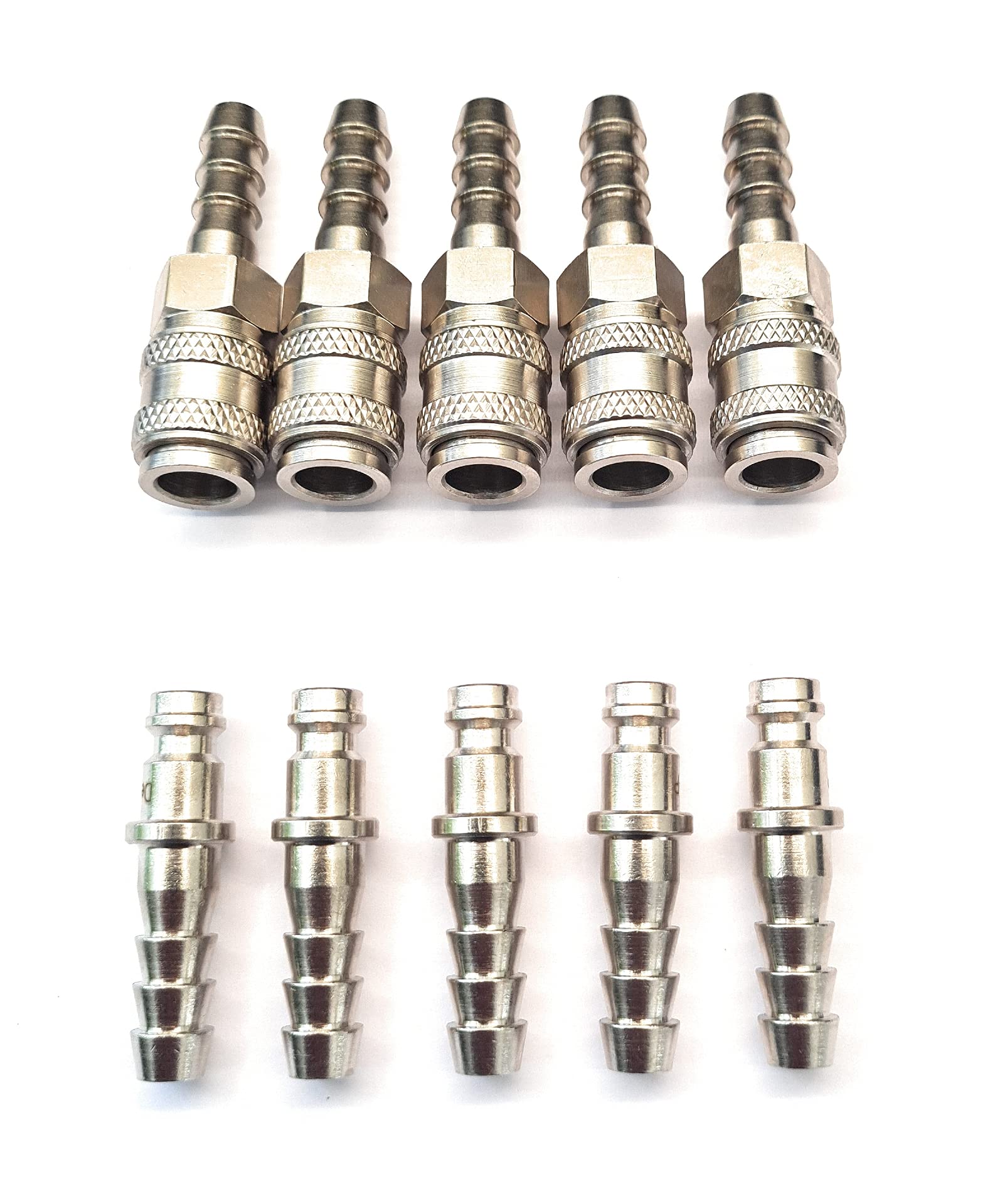 Rectus 21 Type - Quick Connector Set with 6mm Hosetail Used on Water Fed Pole Systems 5 Pack
