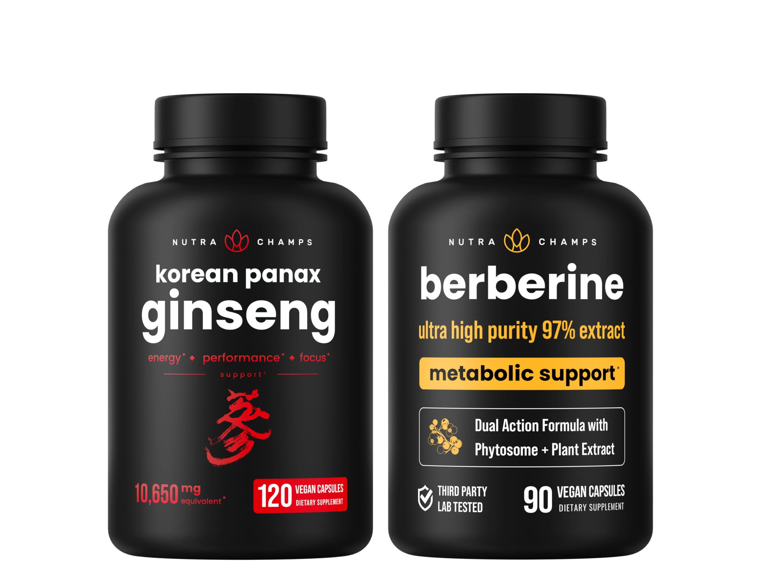 NutraChampsEnergy & Metabolic Support: Ginseng & Berberine Duo