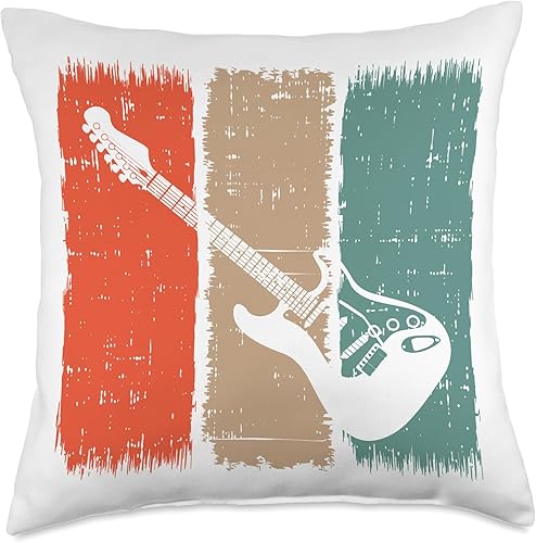 Guitar Graphic Guitar Player Rock Band Member Musician Music Throw Pillow