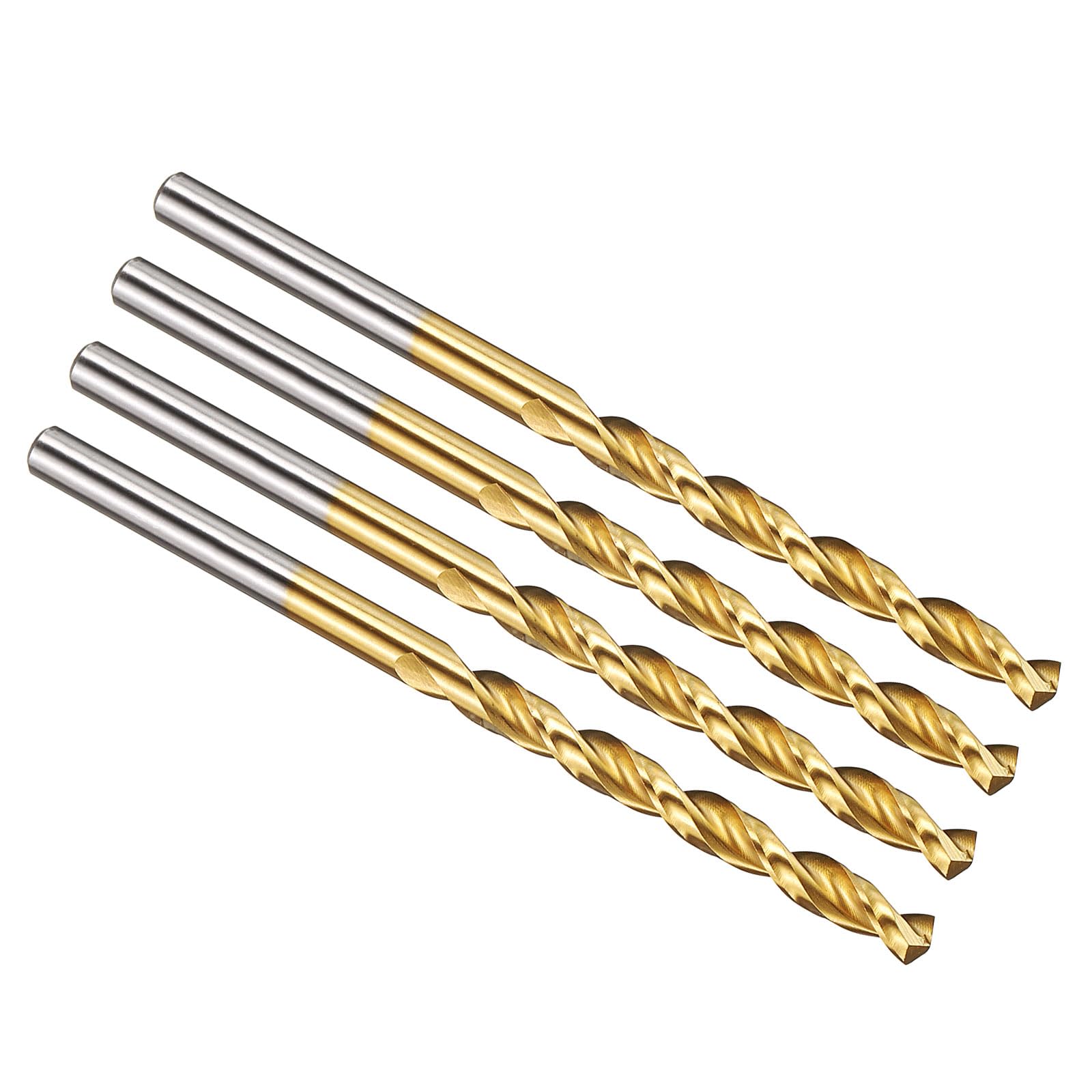 PATIKIL 4.5mm Drill Bit, M42 8% Cobalt High-Speed Steel Jobber Straight Shank 135° Titanium Nitride (TiN) Coated for Hard Metal Stainless Steel - 4 Pack — image 1