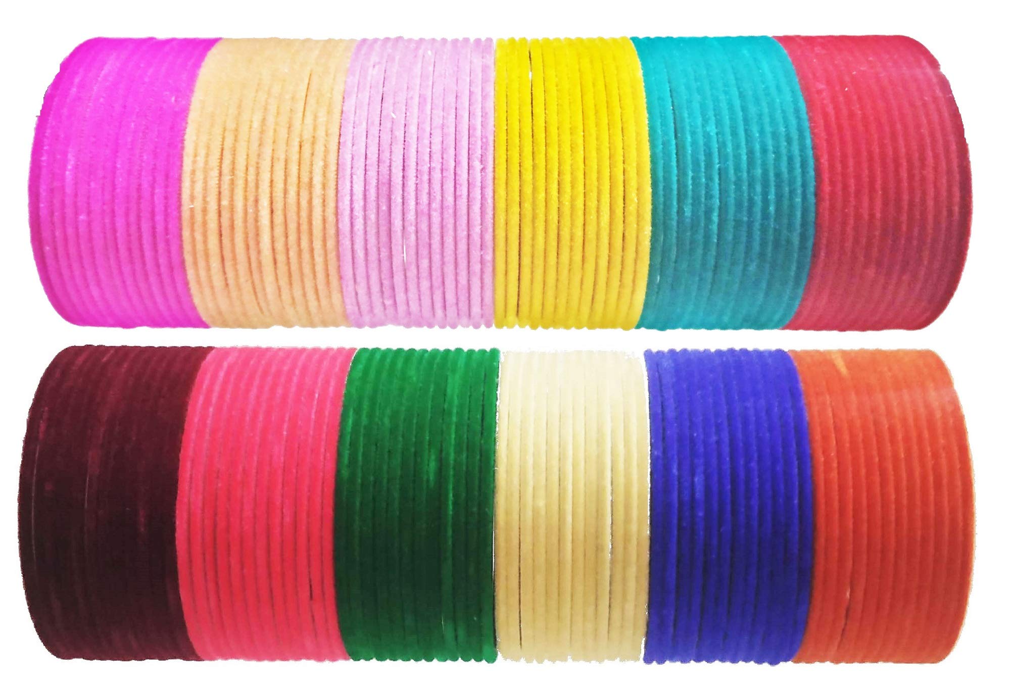 Hand Kkrafts Beautiful Metal with Velvet design Bangles Set for Women and Girls (2.6) (B07YWVY5JZ) Amazon Price History, Amazon Price Tracker