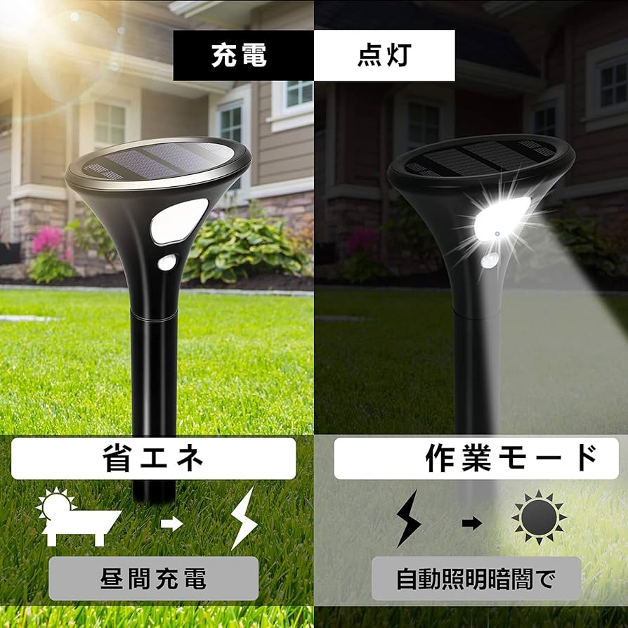 ◎100%自然エネルギー　屋外　照明　ソーラーライト　2個セット ソーラーライト 2個セット 屋外 人感 センサーライト おしゃれ
