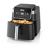 Ninja | Air Fryer Pro XL | 6.5QT Capacity fits up to 9lbs of Wings| 7-in-1 Max Crisp, Broil, Air Fry, Roast, Bake, Reheat & Dehydrate | Dishwasher Safe Parts | Space Saving | Grey | AF182AMZ