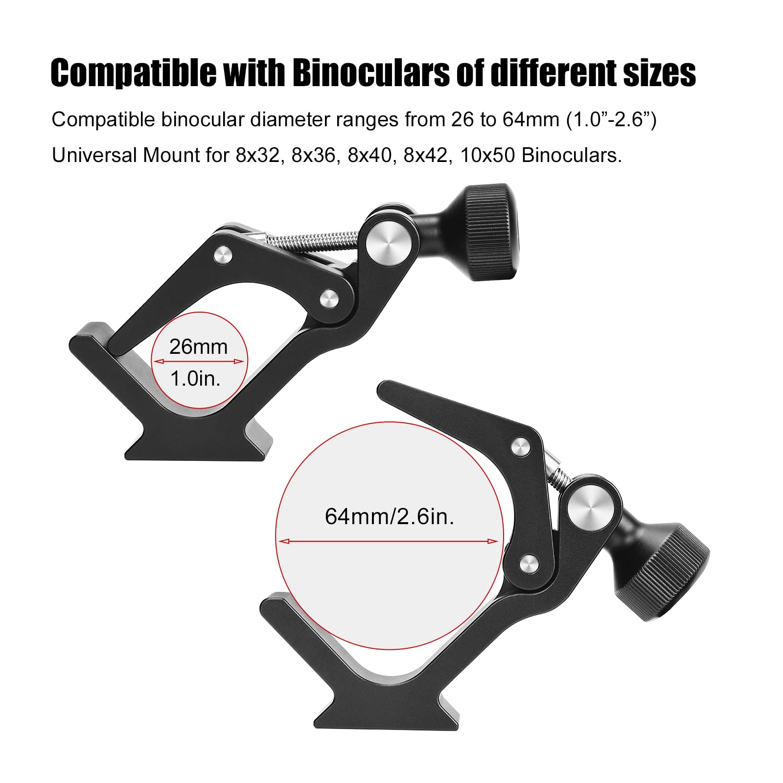 SUNWAYFOTO CC-09 Adaptateur de trépied Universel pour Jumelles avec Adaptateur Arca Swiss Compatible avec Tous Les trépieds 1/4 et 3/8