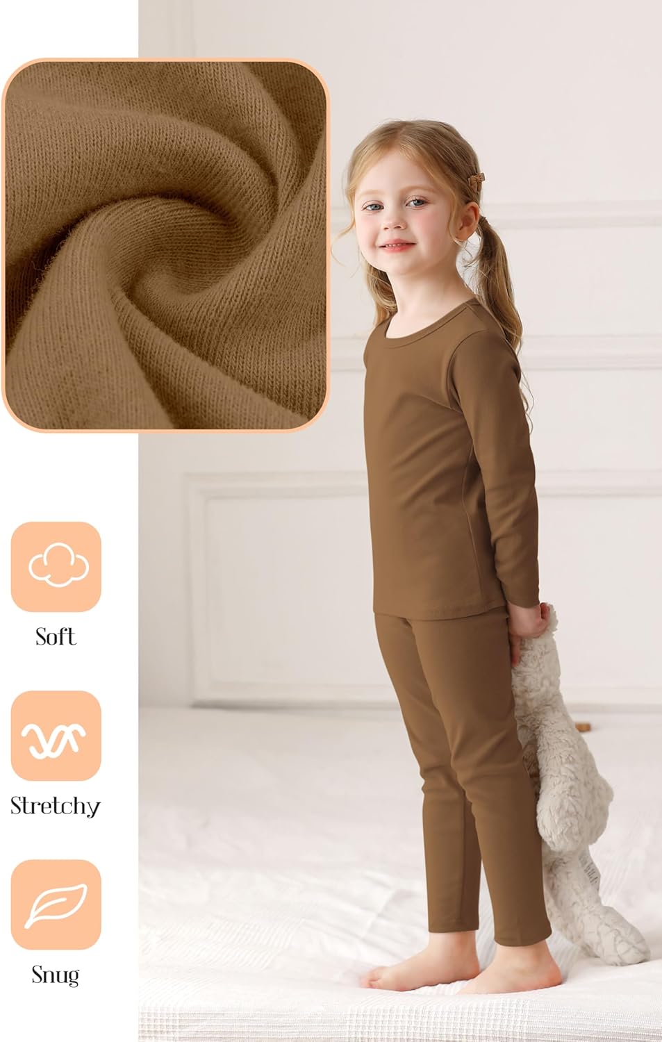 Resinta Baby Toddler Boys Girls Cotton Long Sleeve Shirt and Legging Set Kids Ribbed Basic Pant 2-Piece for Daily Life - Image 2