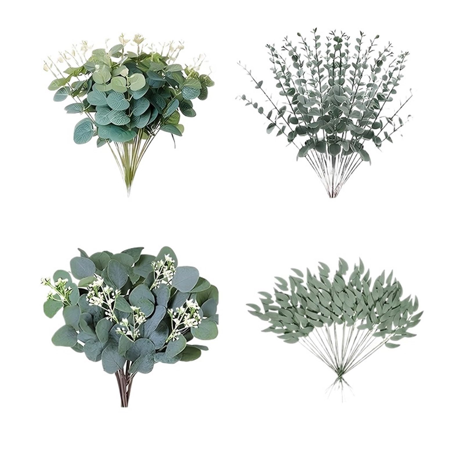 YGLEEULI Artificial Foliage Stems Artificial Eucalyptus Leaves Bundle Faux Stems for Wedding Bouquet Floral Arrangement Decor(AS4C20PC)