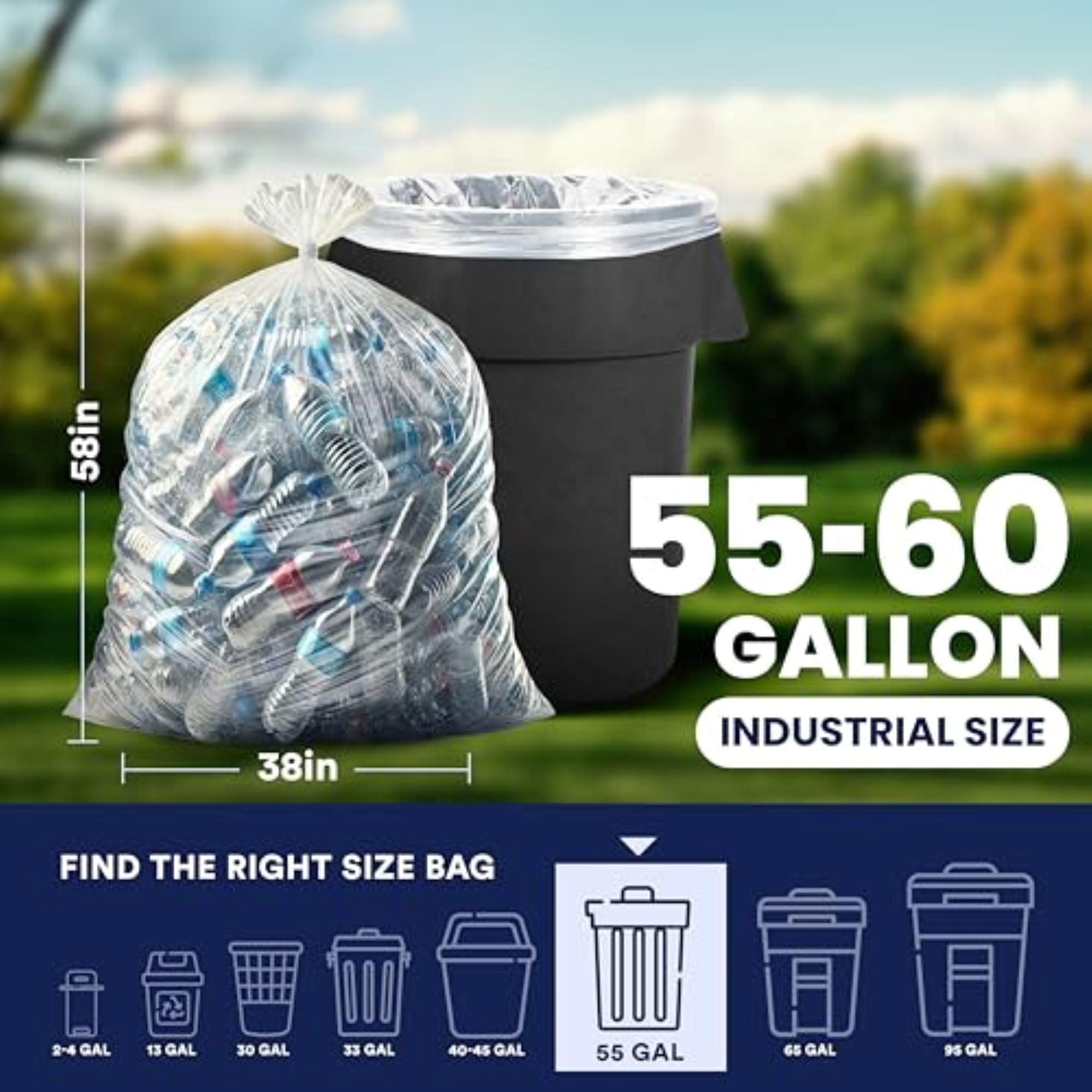 Plasticplace T55200CL Worki na Śmieci, 50 szt.