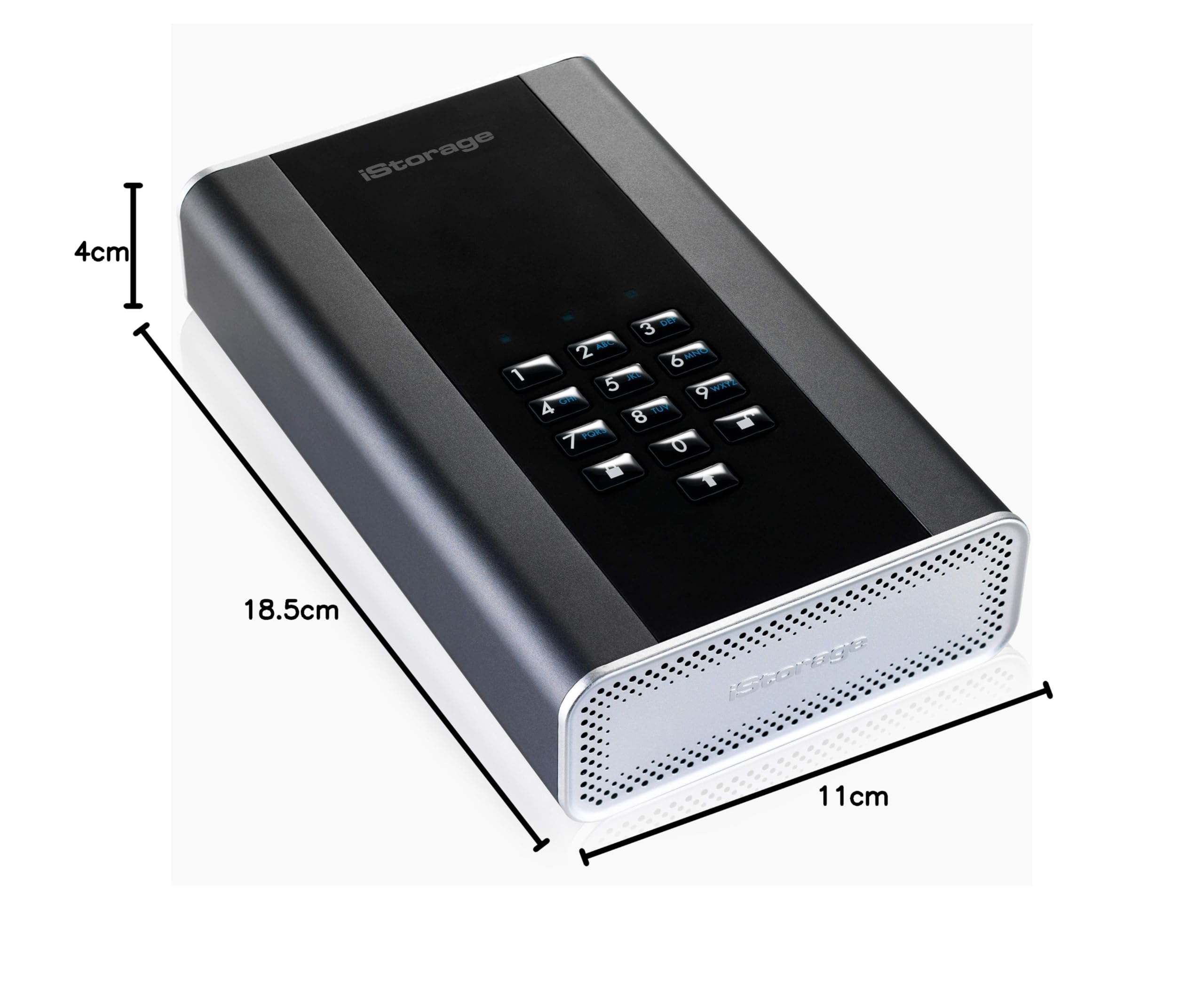 iStorage diskAshur DT2 1 TB - Sichere, verschlüsselte Desktop-Festplatte - FIPS Level-2 - Passwortgeschützt - Staub-/wasserbeständig