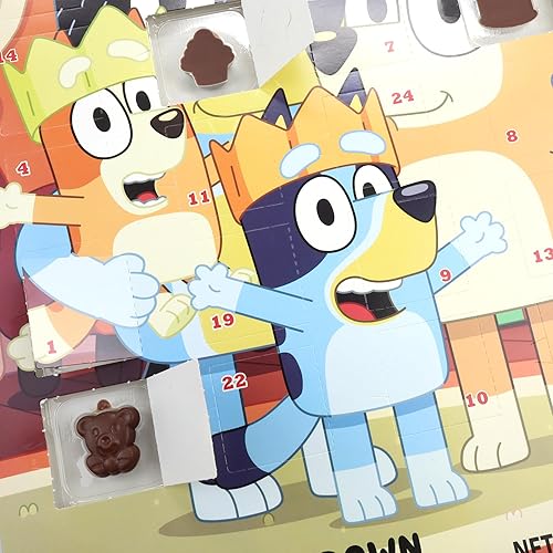 Miniatura 7 de Bluey - Calendario de Adviento con cuenta regresiva para Navidad 2023, 24 días con chocolate, 1.76 onzas