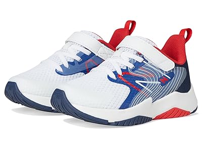 New Balance Kids Rave Run v2 Bungee Lace with Top Strap (Little Kid/Big Kid) Kids Shoes Team Royal/White/True Red : 4.5 Big Kid W, Textile