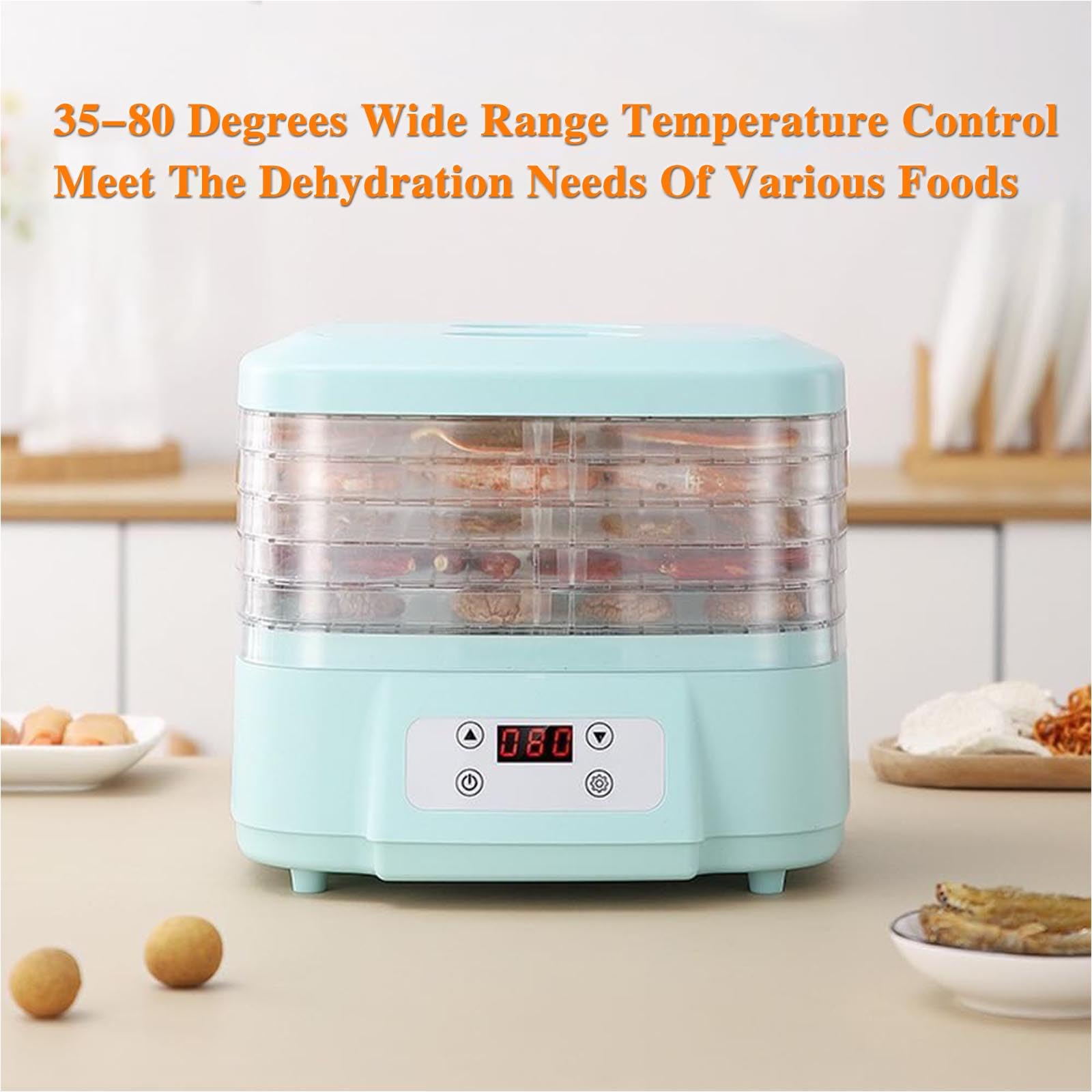 Macchina per liofilizzatore con timer regolabile e controllo della temperatura, flusso d'aria a 360°, display a LED per uso domestico