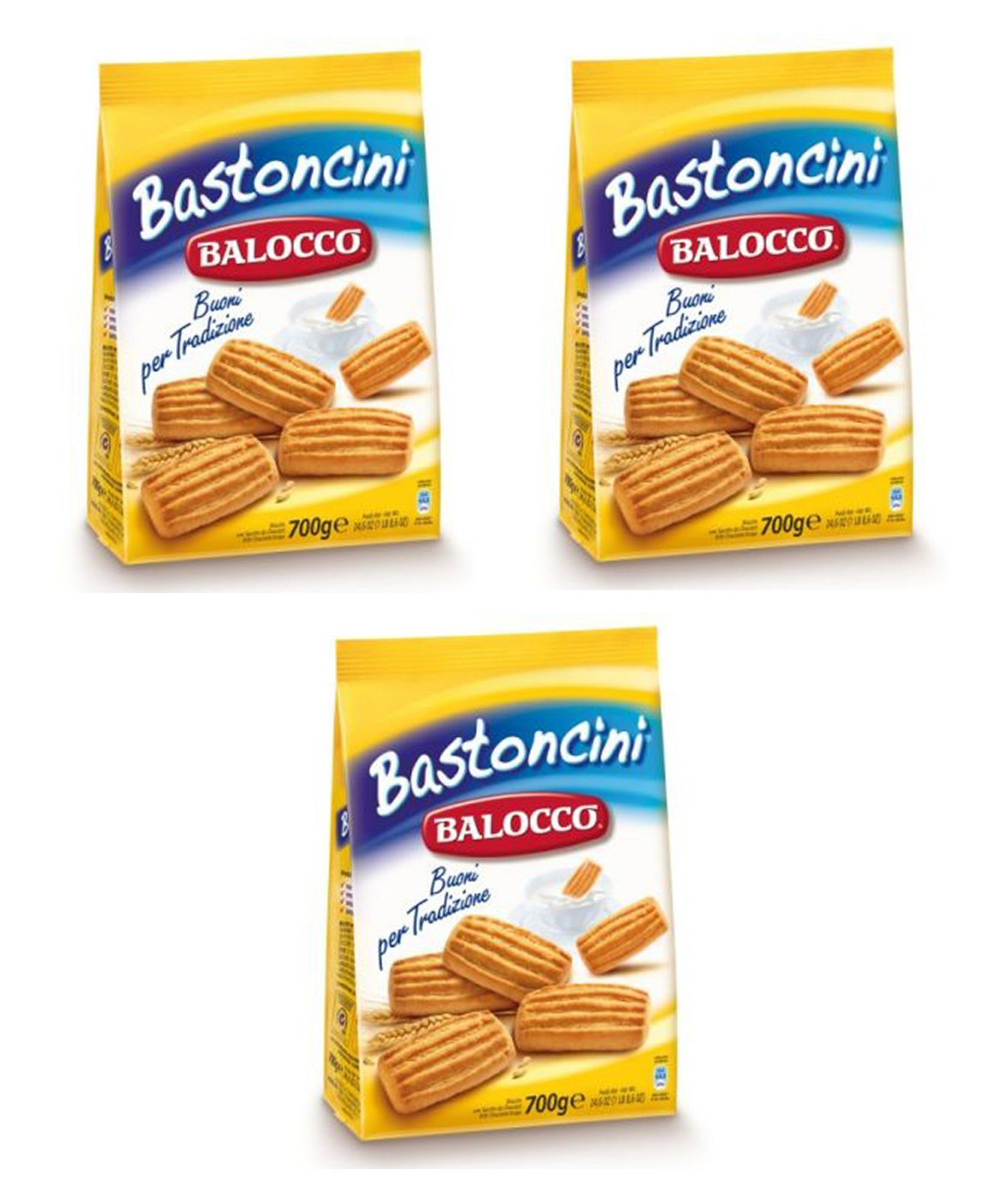 Balocco"Bastoncini" Cookies 24.6 Oz (700g) Pack of 3 [ Italian Import]