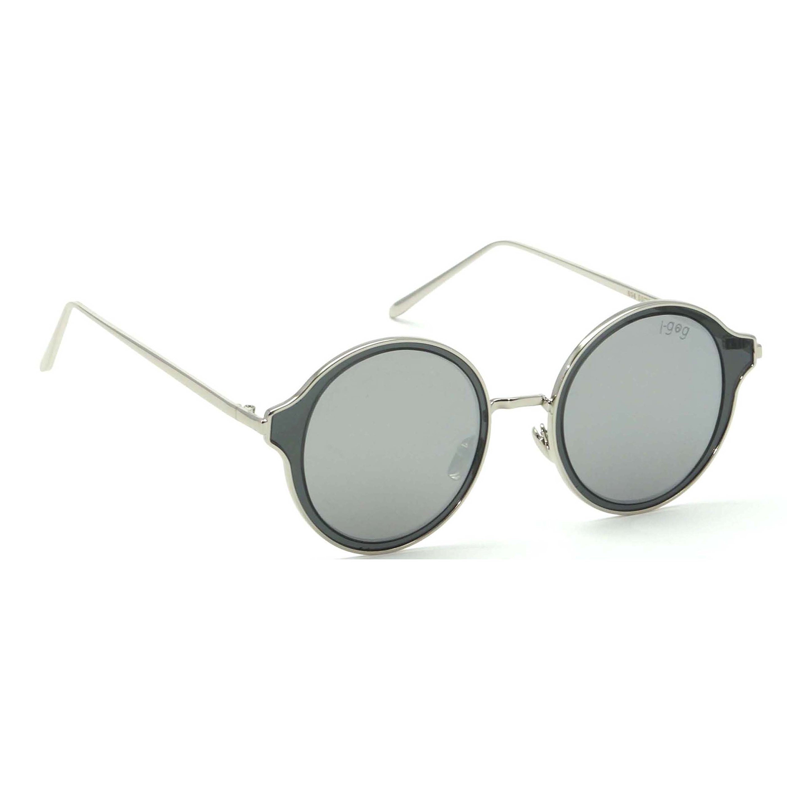 I-GOG 804-SL-SLM Large 50mm Silver Mirror Round Sunglasses