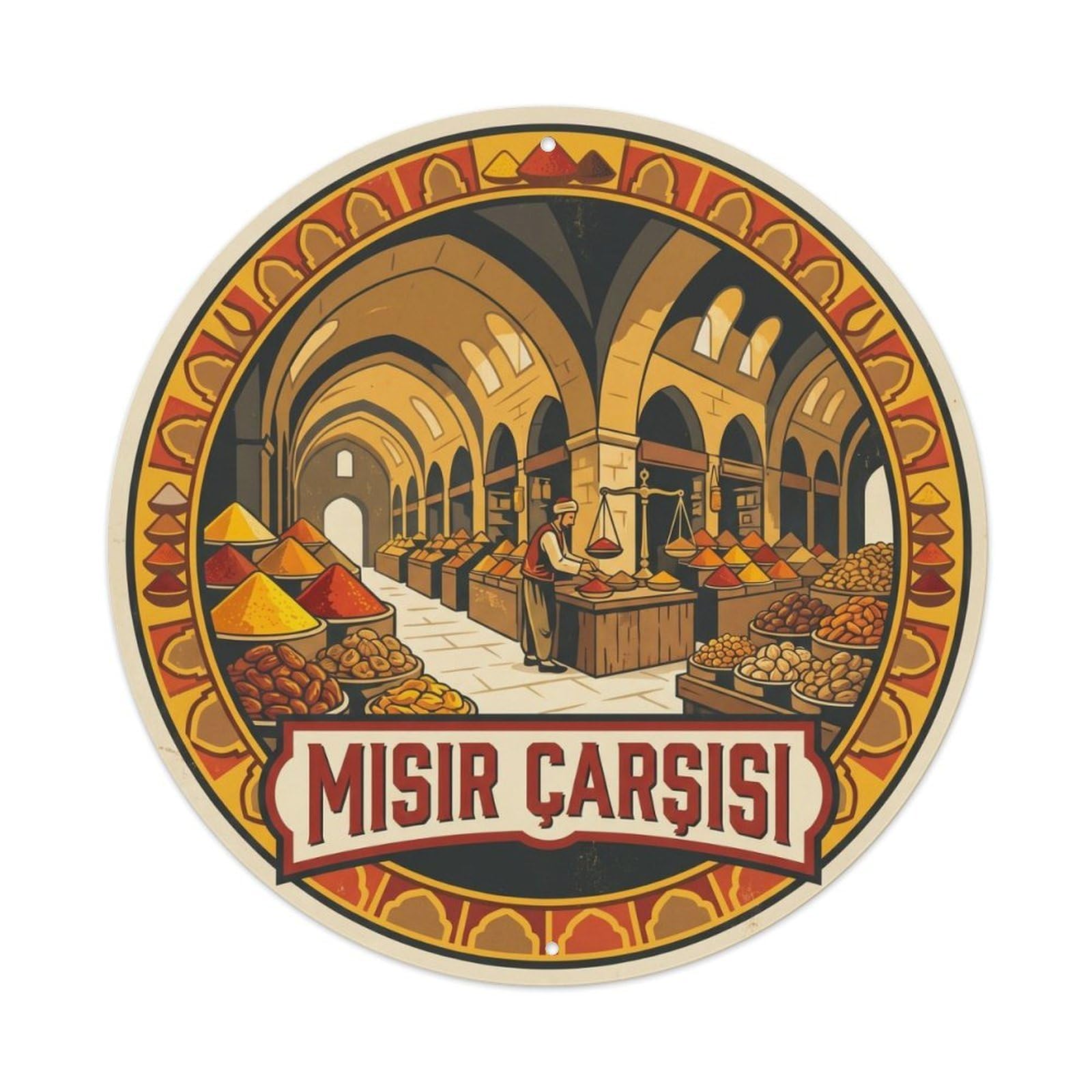 Istanbul Spice Bazaar Historic Market Travel Metal Tin Sign