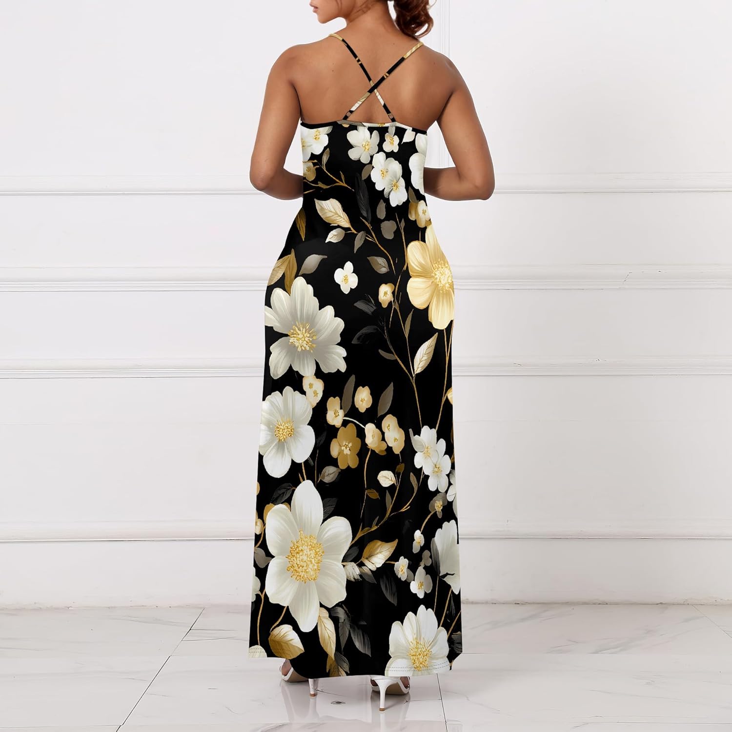 Women's Summer Boho Sleeveless Sundress Casual Printed Beach Long Maxi Dress Plus Size Loose Fit Dresses - Image 8