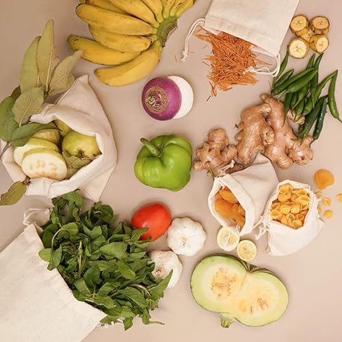 Miniatura 4 de Bolsas de lona de algodón con doble cordón, paquete de 12 (12 x 16 pulgadas)