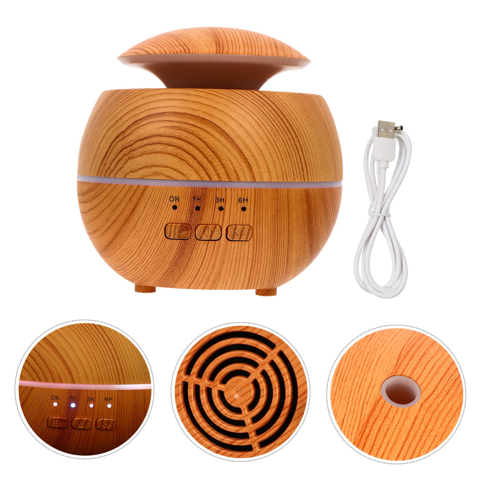 Difusor de Aceites Esenciales 120ml de Pp y Abs con Luz LED | Naranja, Funcionamiento Silencioso y Purificación del Aire, para Hogar y Yoga