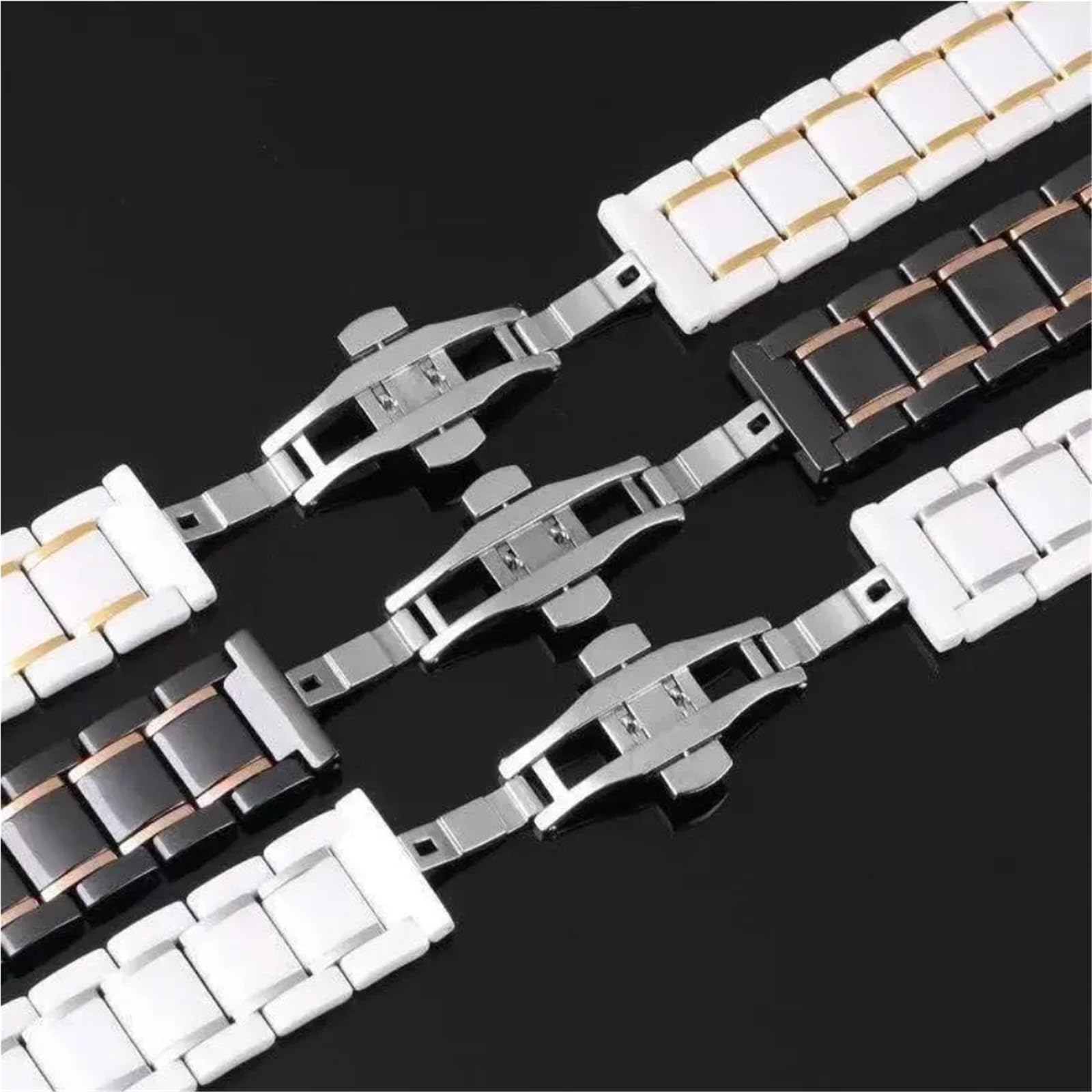 Ceramiczny metalowy pasek o średnicy 24 mm z mechanizmem szybkiego zwalniania do męskich inteligentnych zegarków sportowych