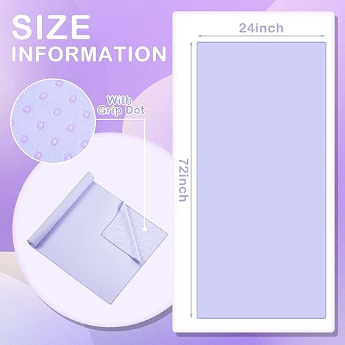 Miniatura 2 de Soulchen Paquete de 6 toallas de yoga caliente a granel con punto de agarre antideslizante de 72 x 24 pulgadas, tapete de yoga de microfibra suave