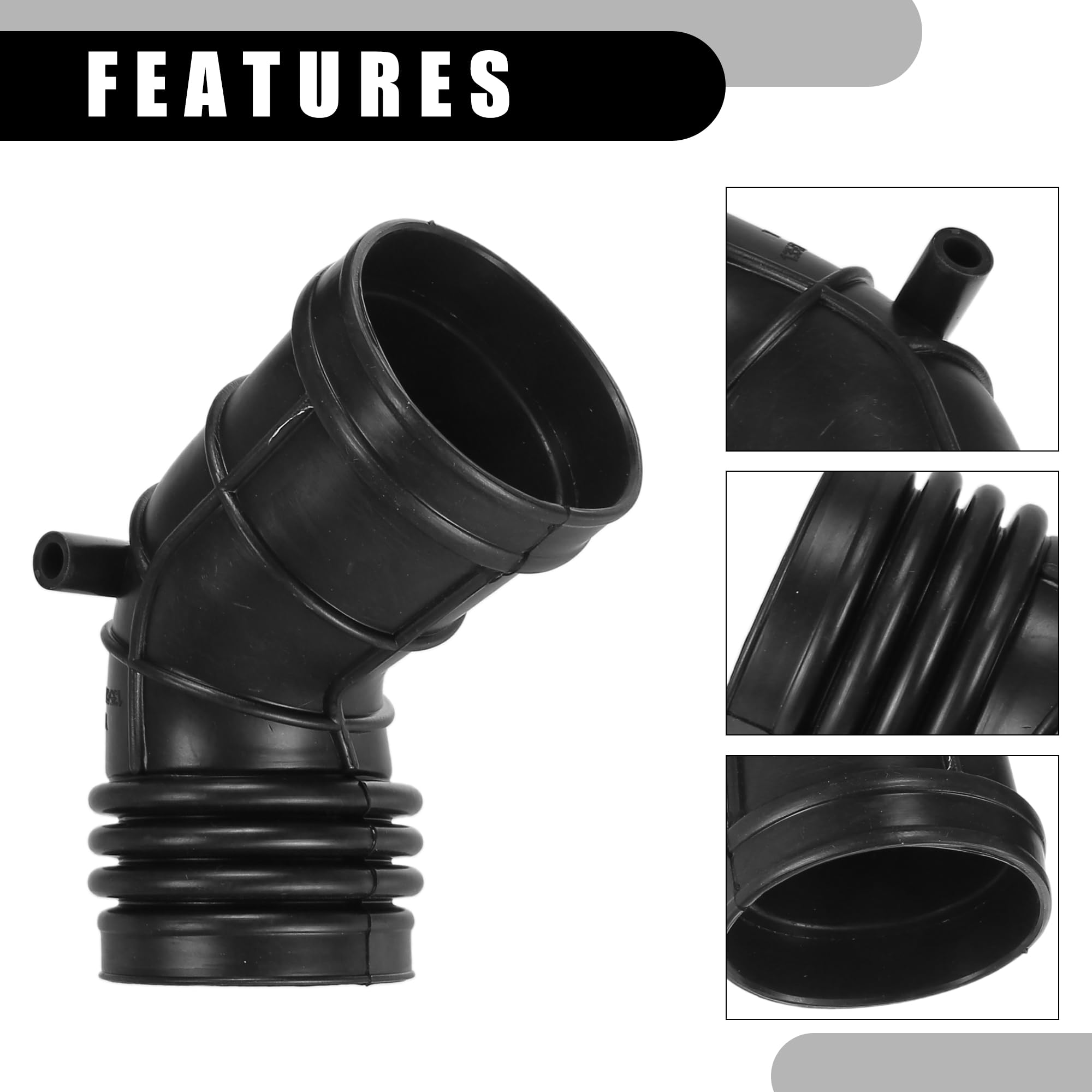 A ABSOPRO Filtro Aria Aspirazione Tubo Condotto Per BMW 323Ci 2000 2pz | Gomma Nero - Funzione: Ripara Motore Tremante E Accelerazione Lenta - Dimensioni: 8.5cm - OE: 13541435627/13541705209