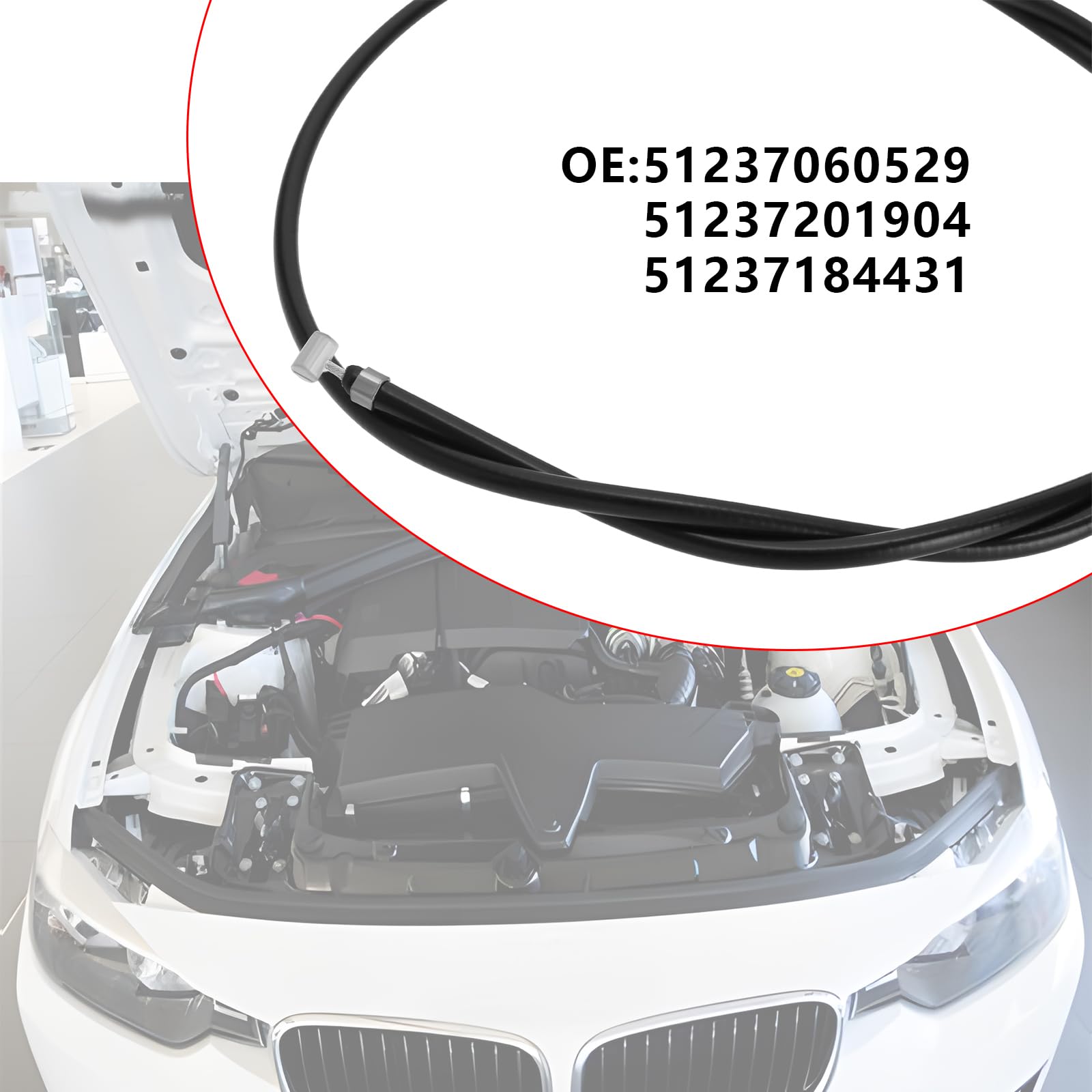 Filo Cavo Sgancio Apertura Serratura Cofano 51237060529 51237201904 51237184431 Compatibile con Mercedes Sprinter Compatibile con BMW