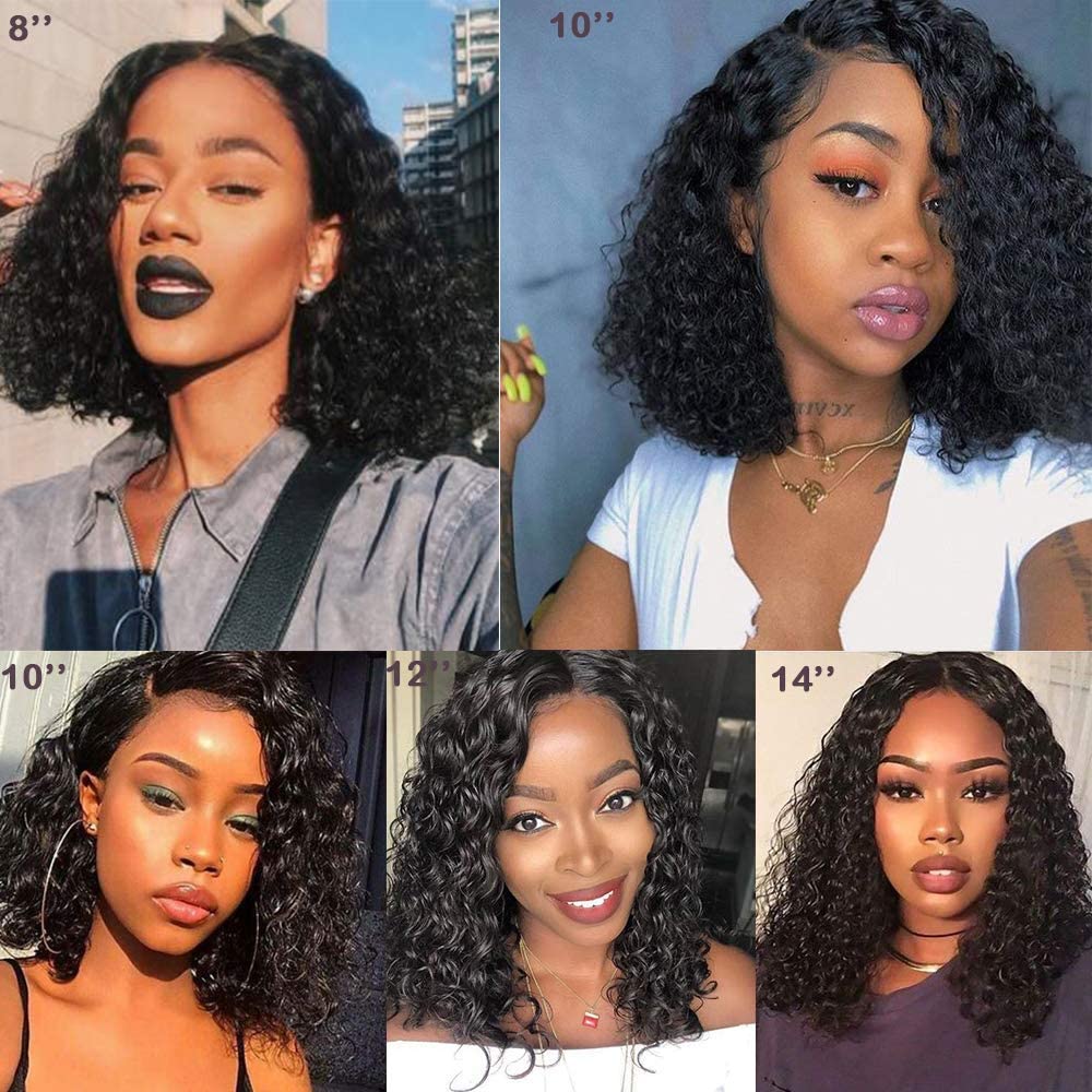 Perruque Cheveux Humains Bouclée Noir 12" - Neuf Avec étiquettes - Marque Uxcell