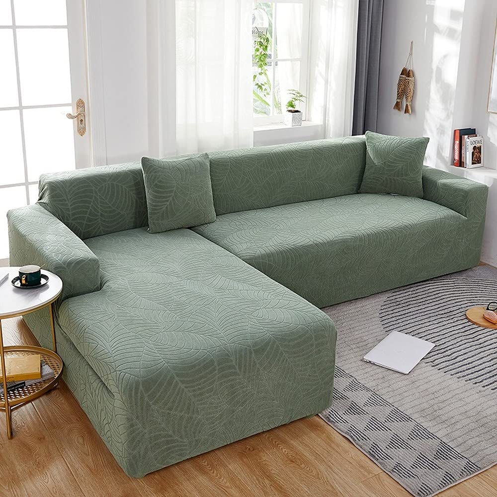 Housses de canape impermeable et antiderapante en jacquard vert matcha