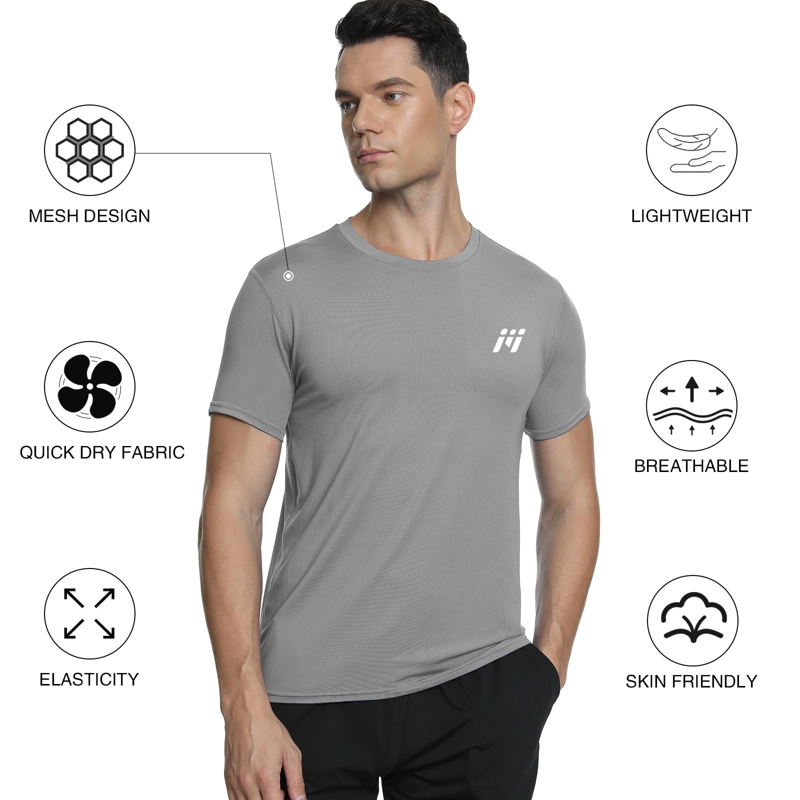 MEETWEE Maglietta Uomo, Maglia a Manica Corta Asciugatura Rapida Fitness T-Shirt da Sport per Corsa Palestra Fitness