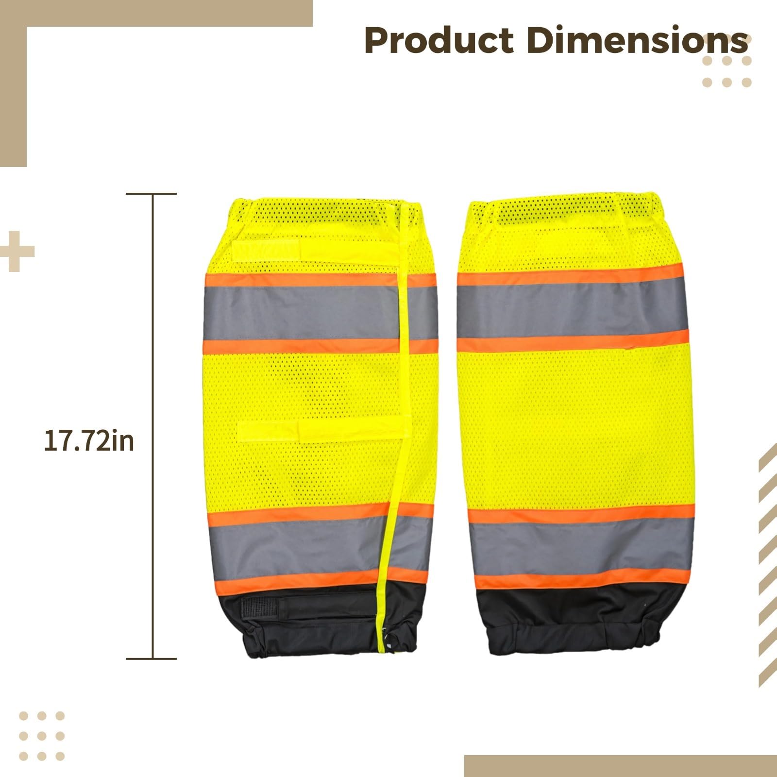 2 Pcs High-Visibility Reflective Leg Gaiters, Breathable & Waterproof Hiking Gaiters for Nighttime Safety