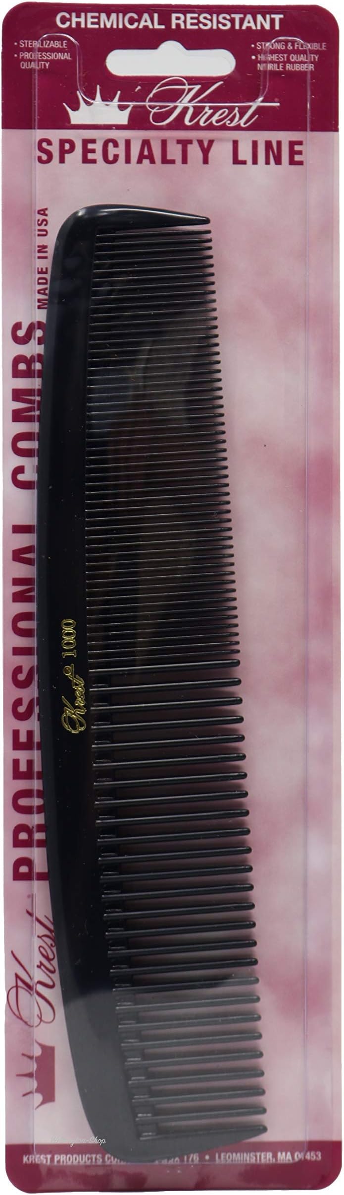 8 1/2 Inch Specialty 1000 Black Hair Combs Round Master Waver 1pc.