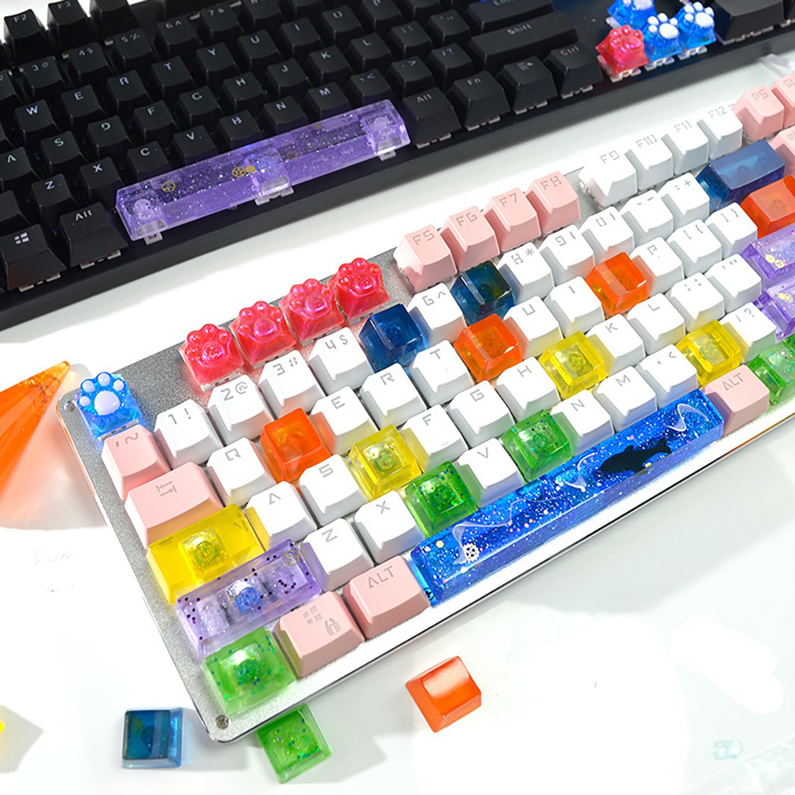 レジンキーボード 趣味】メカニカルキーボードのキーキャップをレジンで作る【YouTube