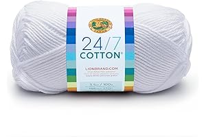Mainstays Yarn (1 Skein) 24/7 Cotton Yarn, White