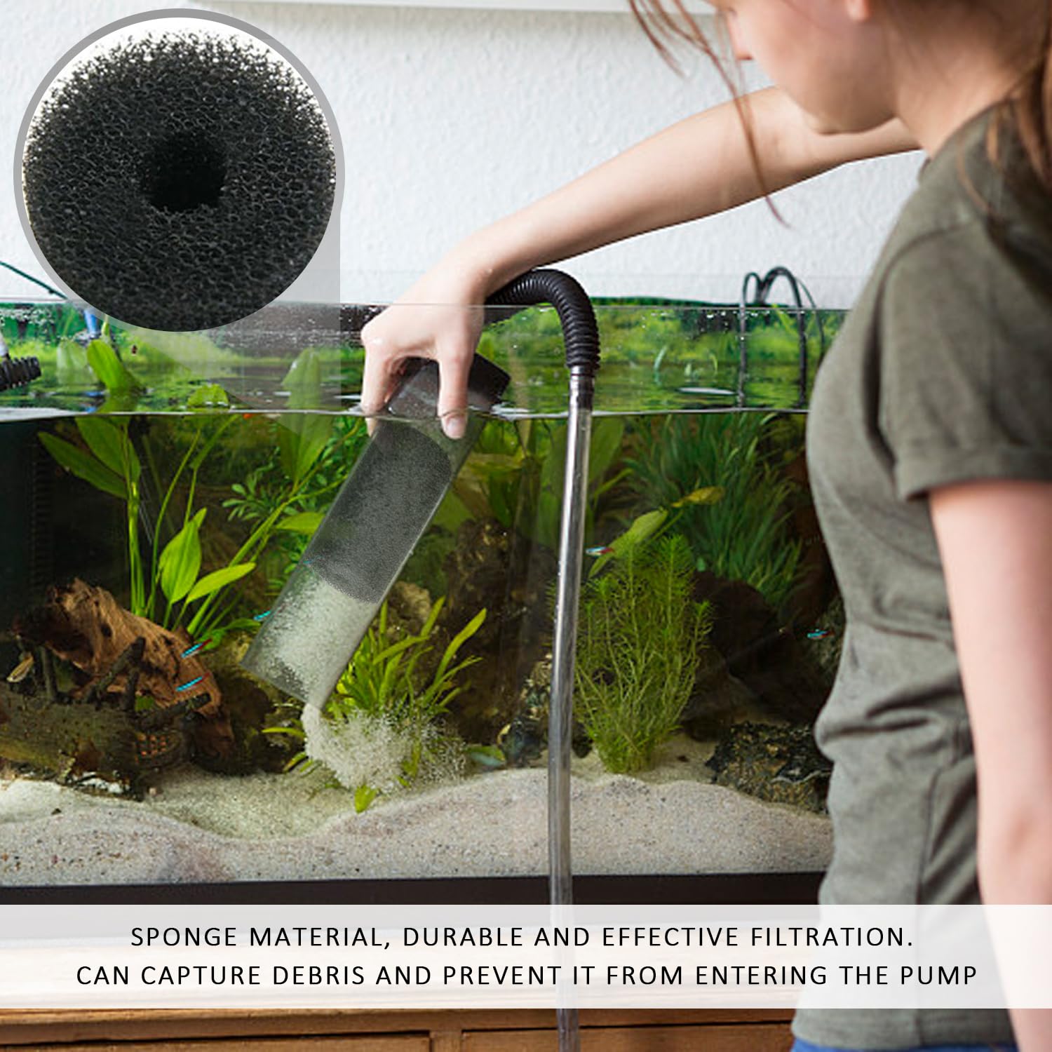 Spugne filtranti nere cotone per acquario pesci