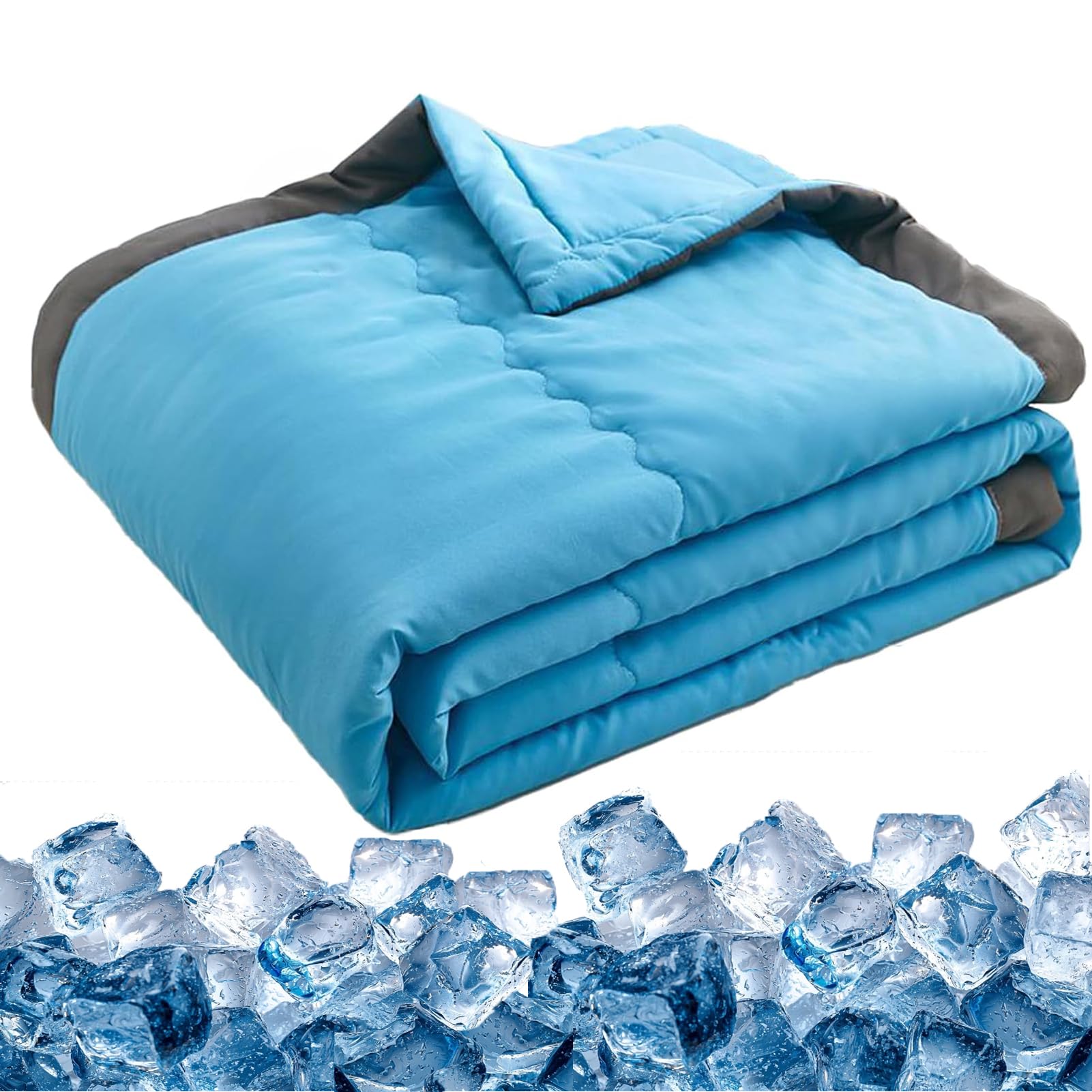 Couverture rafraîchissante haut de gamme double face bleu effet froid