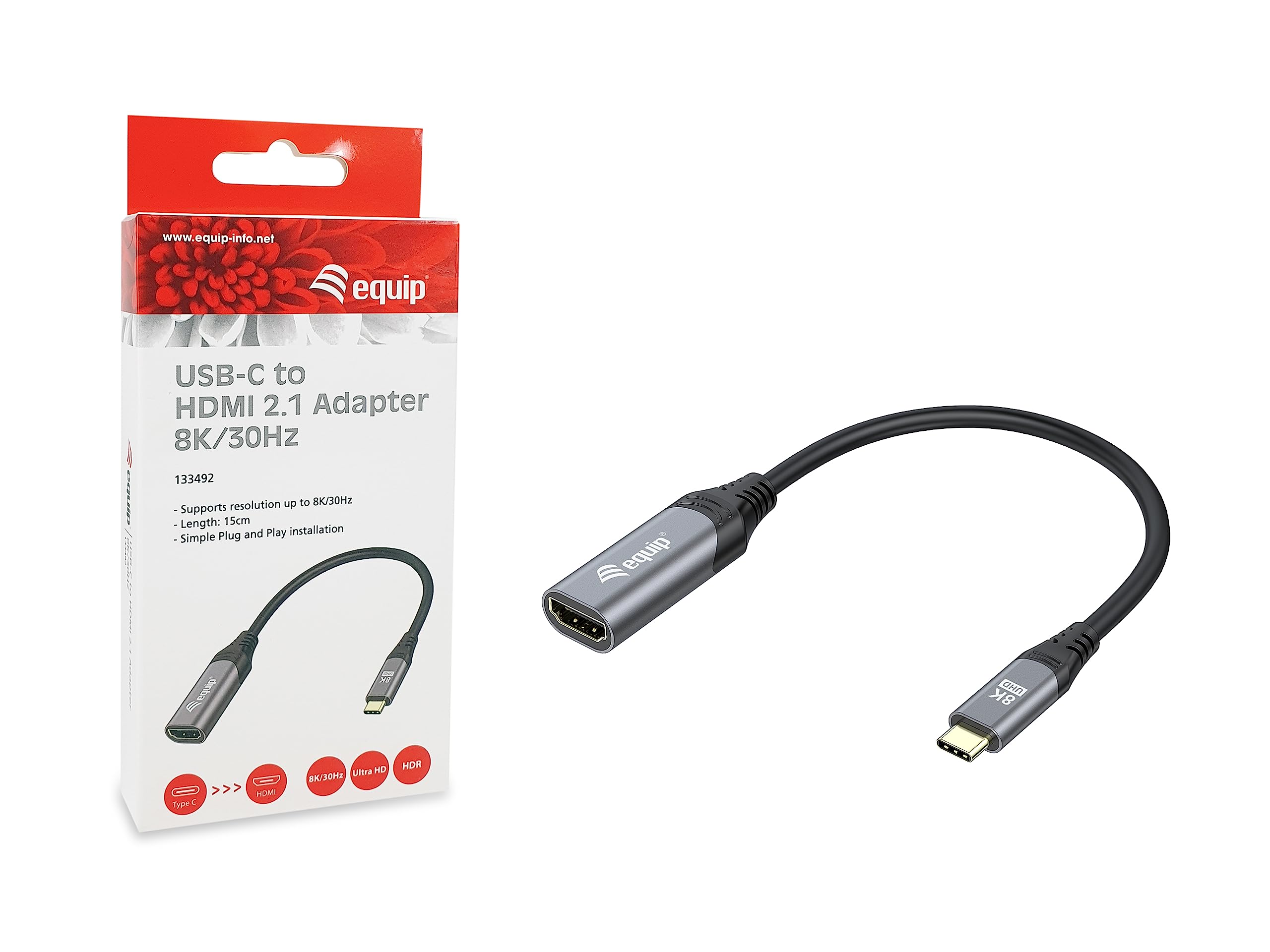 Equip 133492 adapter USB C na HDMI-2.1, 8K/30Hz