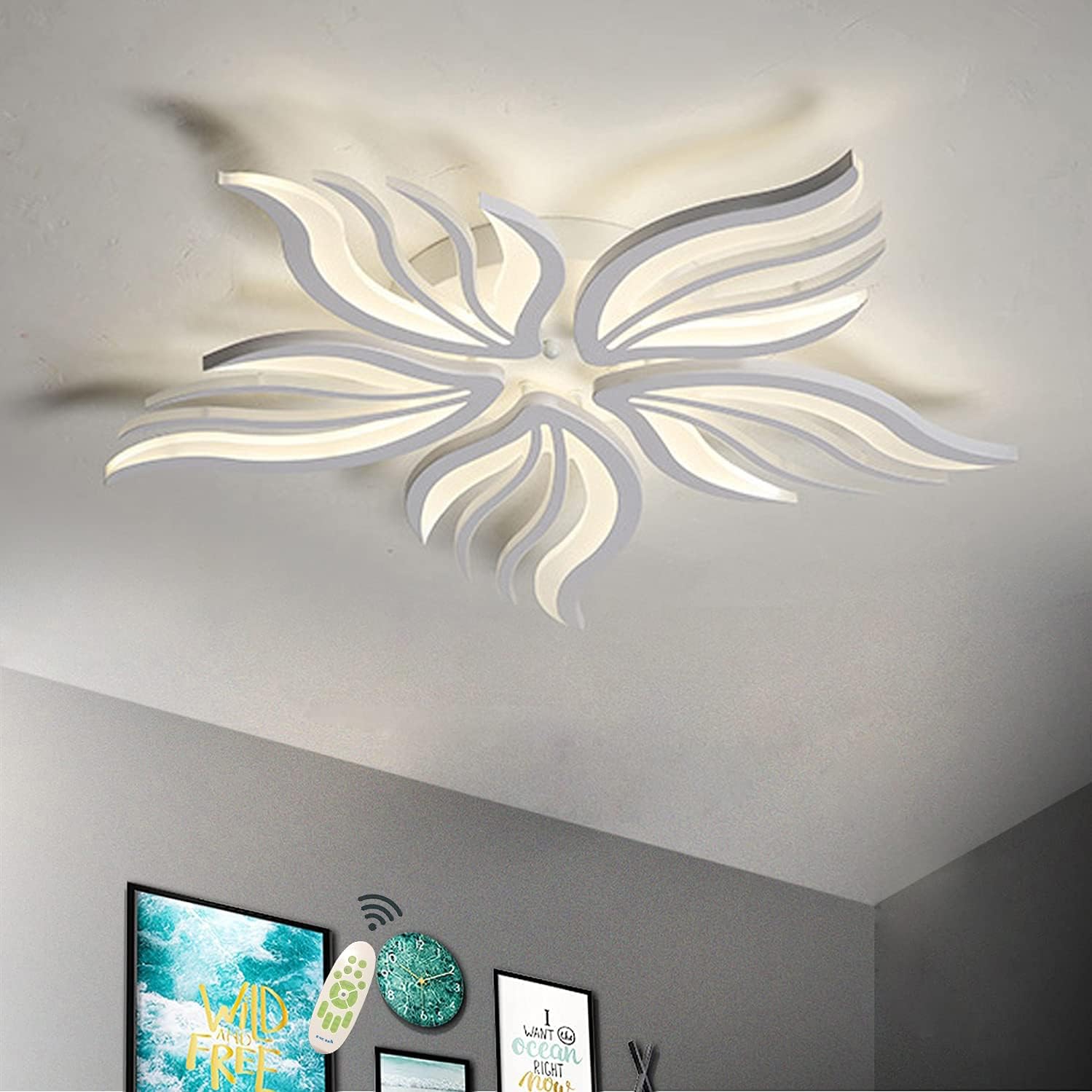 LED Ceiling Light Dimmable Living Room Lamp with Remote Control Bedroom