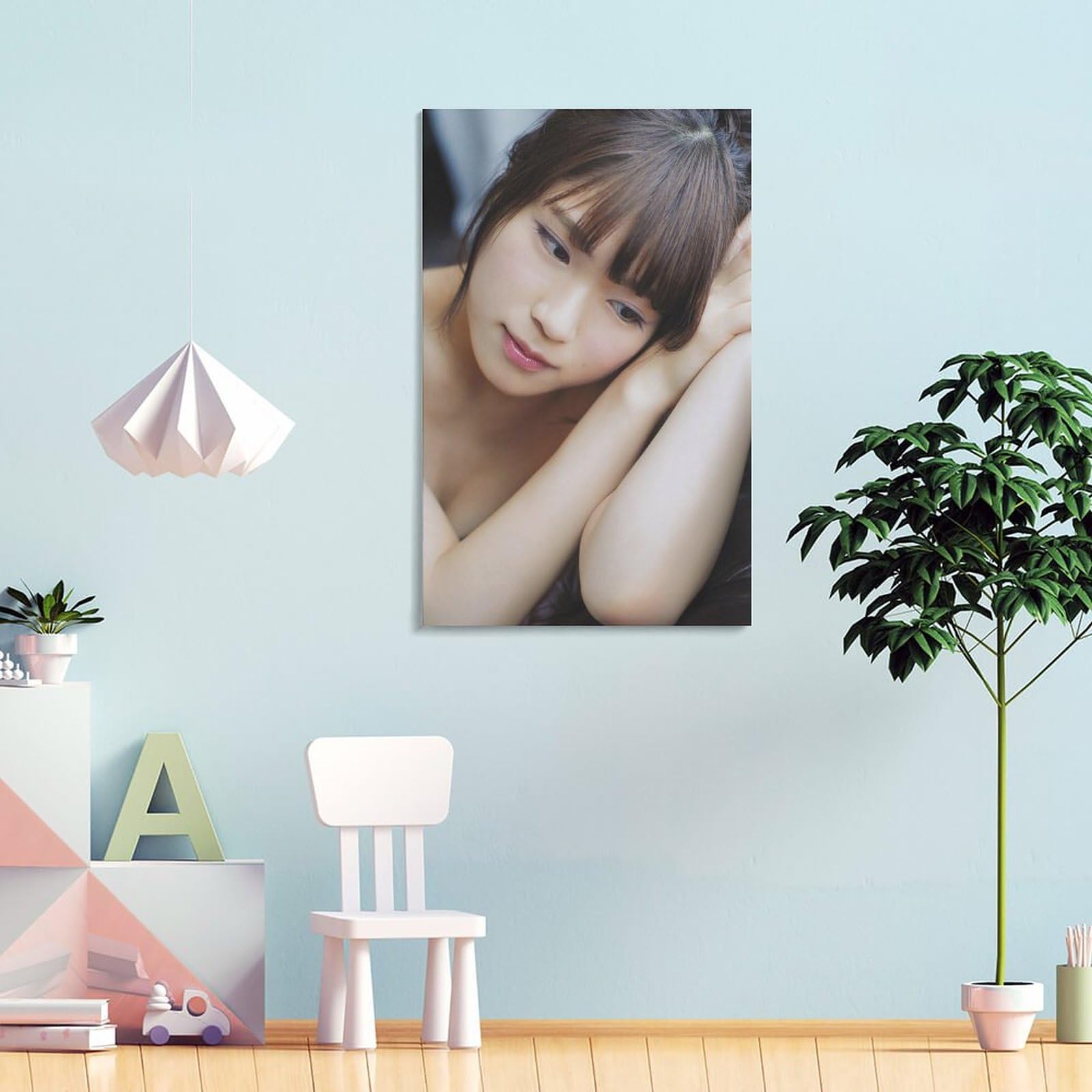 凪　キャンバスプリント Amazon.co.jp: キャンバス 壁飾り 清純かわいいNMB48渋谷凪咲水着写真 絵画