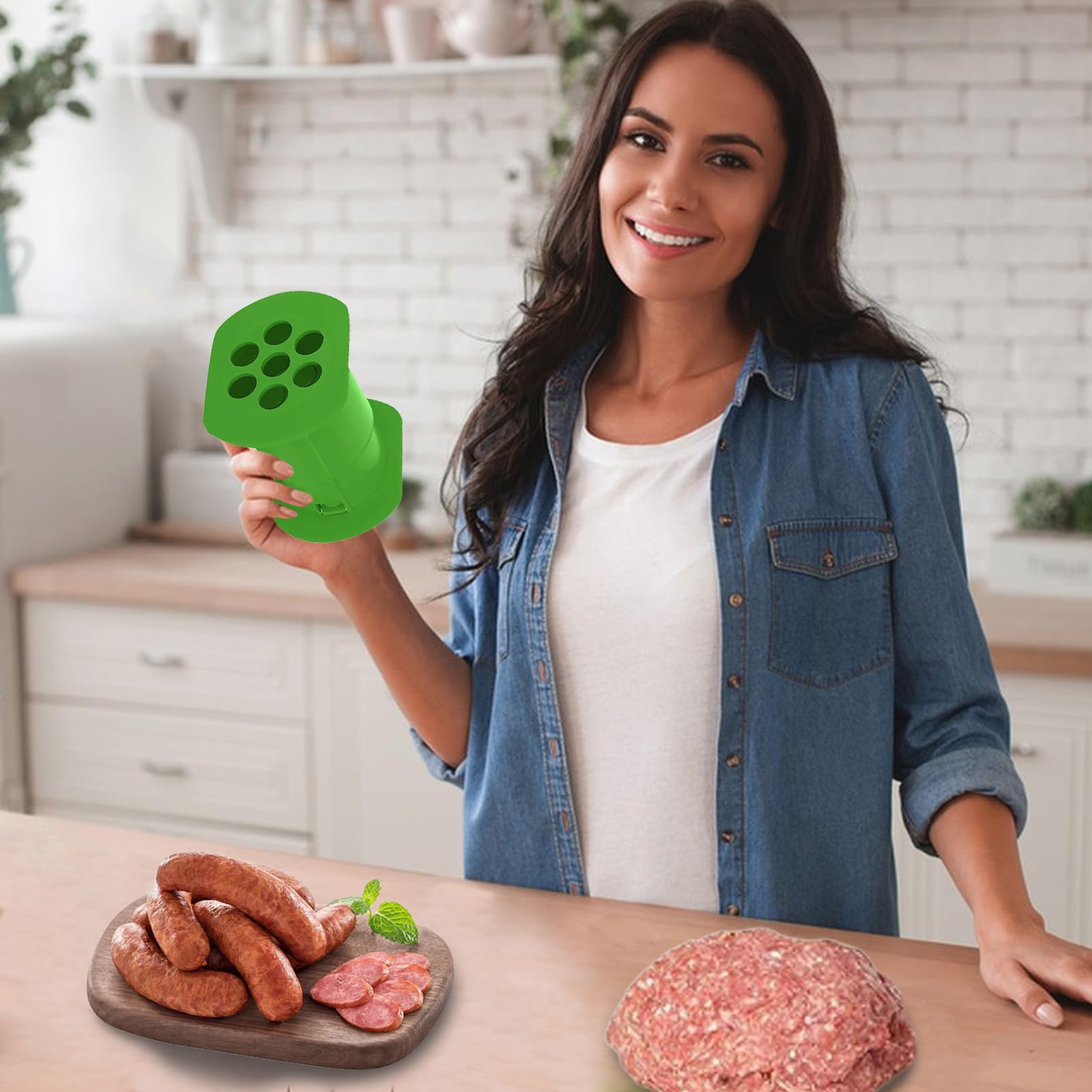 Balkan Cevapcici Maker - 7 Saucisses De Viande Réutilisable | Gadgets De Cuisine En Morceaux De Saucisse Pour Grilles Pour Barbecue, Hot Dog Et Outil De Création De Cevapi, Presse À La Viande F