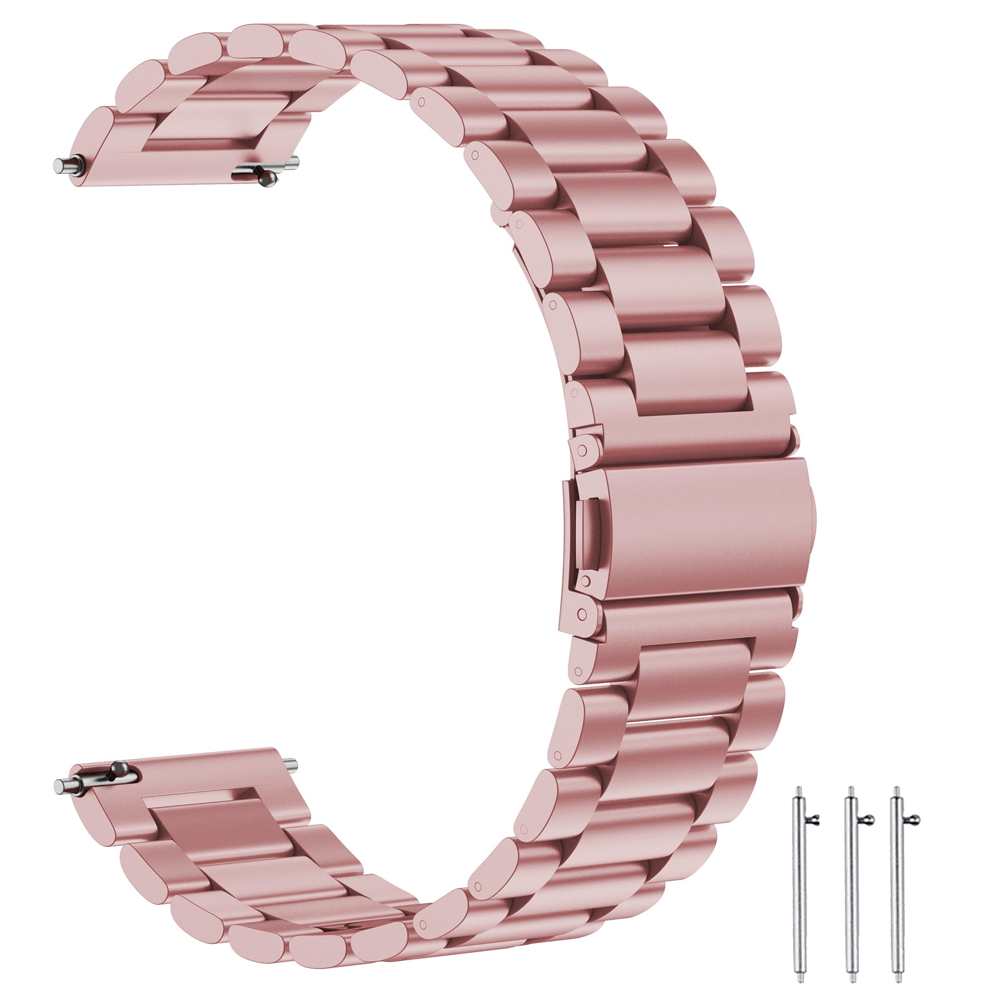 SUNDAREE Compatibile con Cinturino Samsung Galaxy Watch 5 40MM/Watch 4 40MM/Active 2 40MM/Garmin Venu/AMAZFIT GTS 4/TicWatch E3/ScanWatch 42mm,20MM Rosa Donna Metallo Acciaio Orologio Ricambio Band