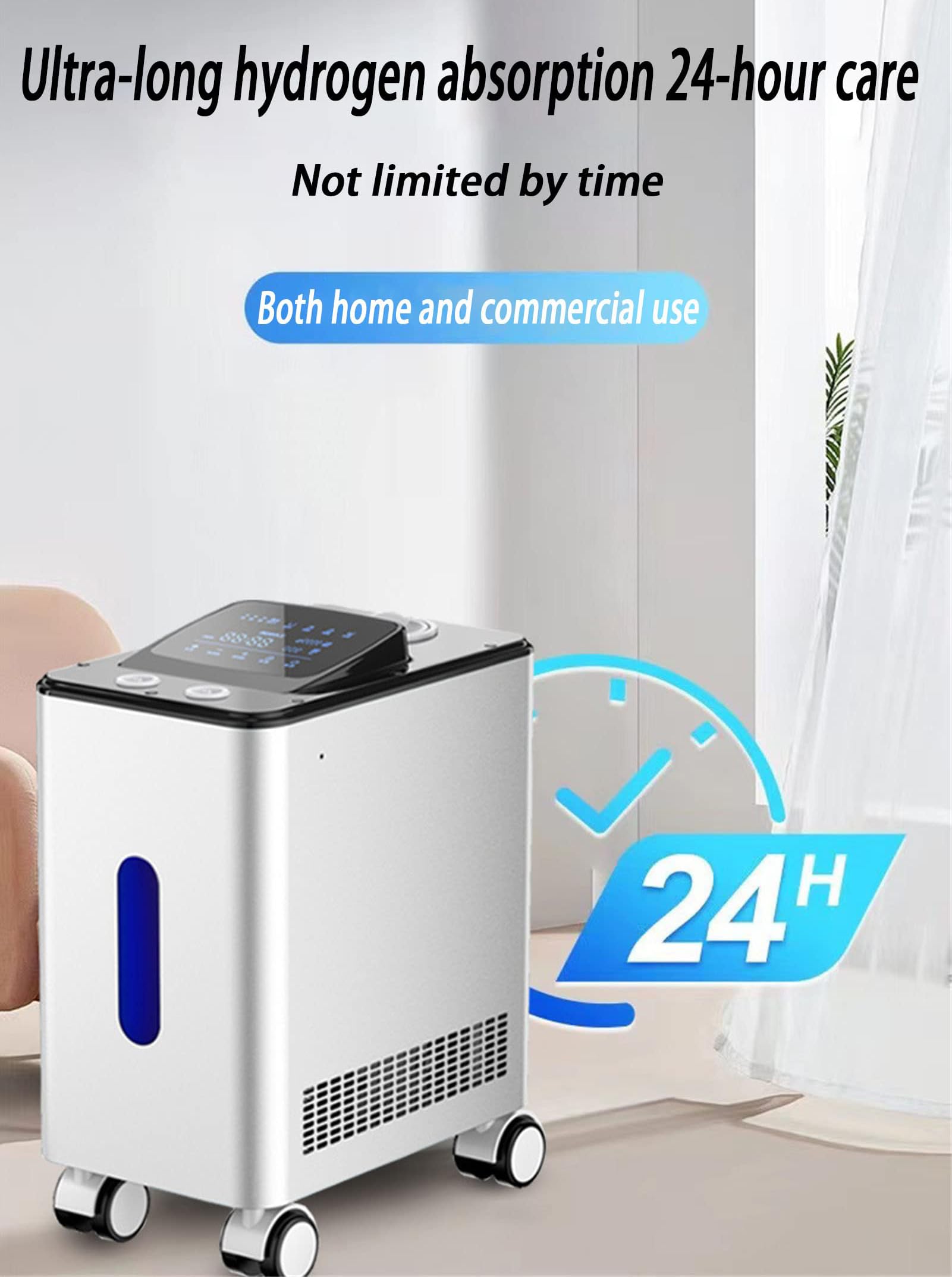 Urządzenie do inhalacji wodorem na kółkach, inhalator dwuportowy 300-1500 ml/min, generator H2, urządzenie do terapii inhalacji wodorem, 99,99 procent wysokiej czystości