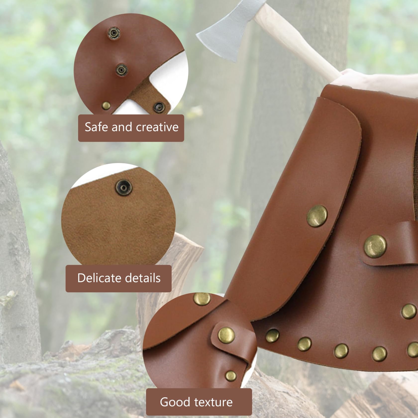 Axe Sheath Cover With Double Buckle - Leather Case For Outdoor Axe Protection