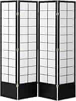 和風 衝立 間仕切り パーティション 4連 黒色 ブラック 匿名配送 送料無料 Amazon｜間仕切り スクリーン ついたて 衝立 仕切り 4連 ハイ